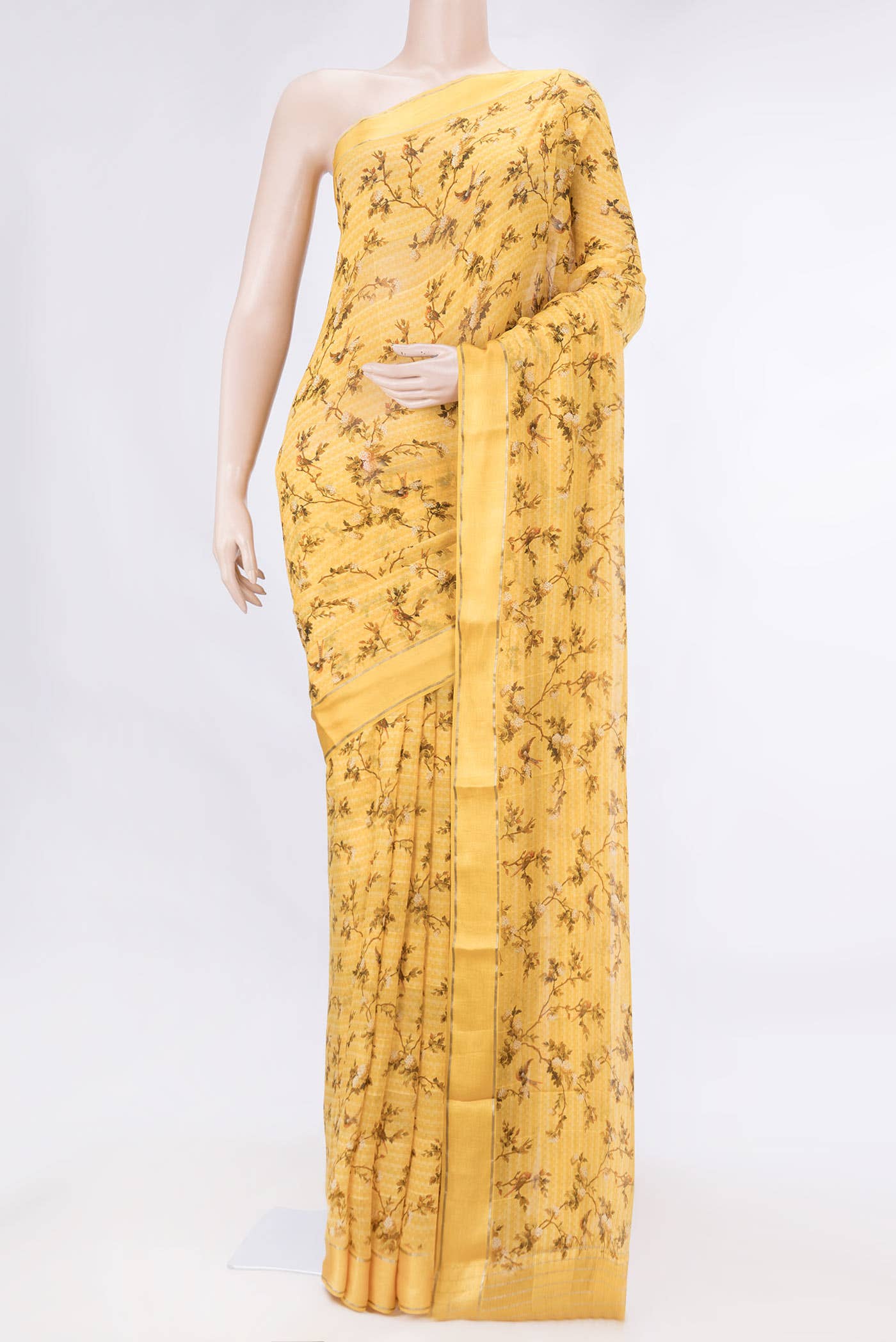 Mustard Dual Tone Georgette Saree