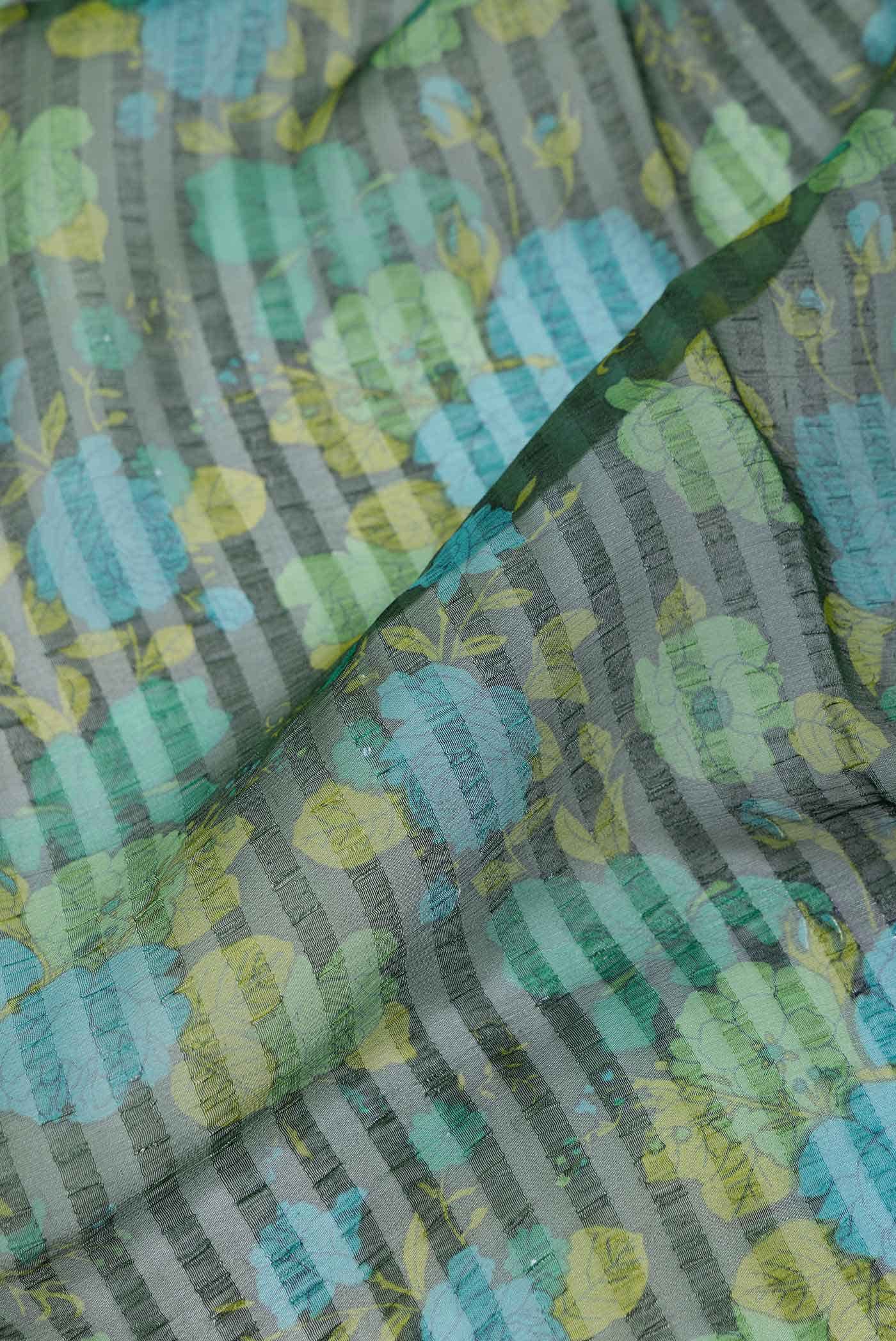 Green Dual Tone Mysore Chiffon Saree