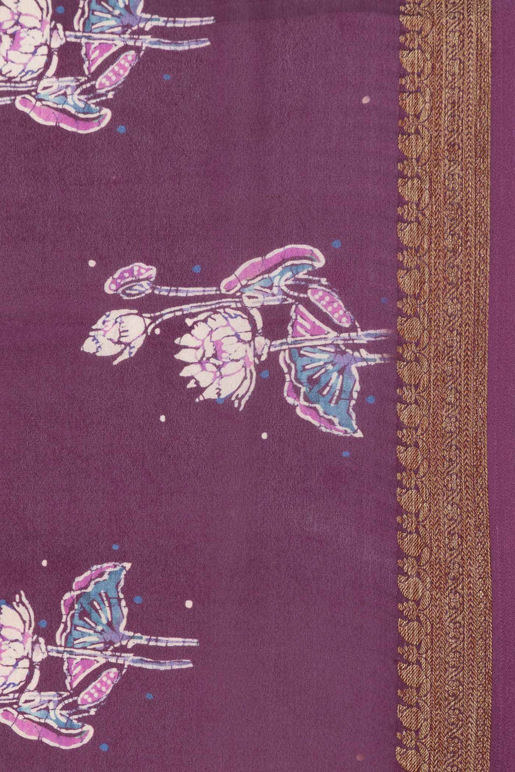 Burgundy Dual Tone Mysore Crepe Saree