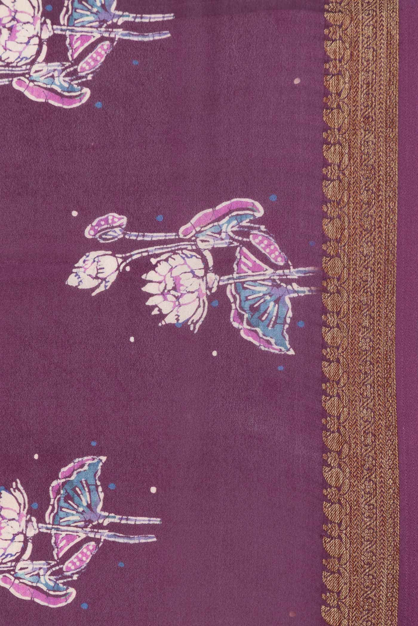 Burgundy Dual Tone Mysore Crepe Saree