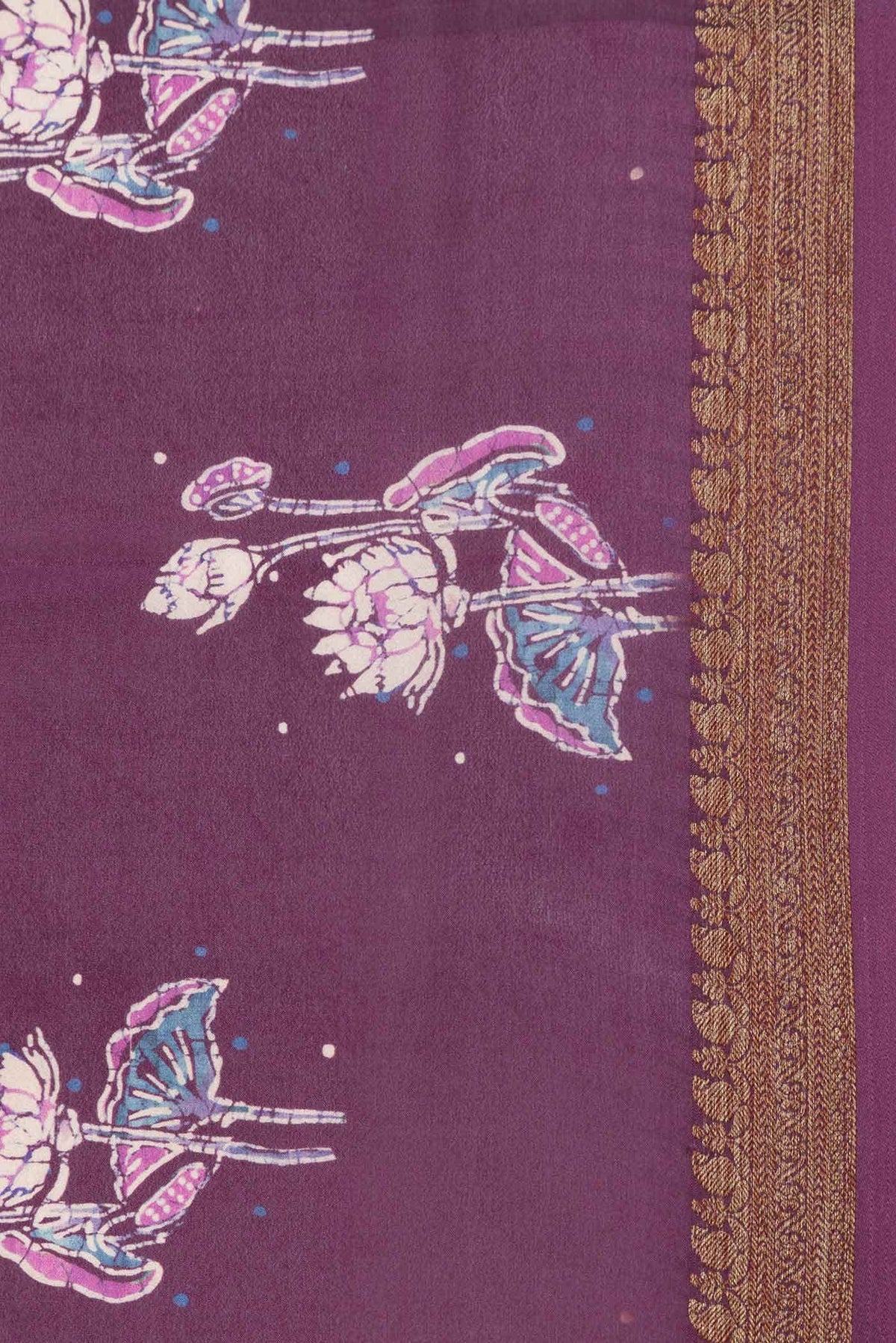 Burgundy Dual Tone Mysore Crepe Saree