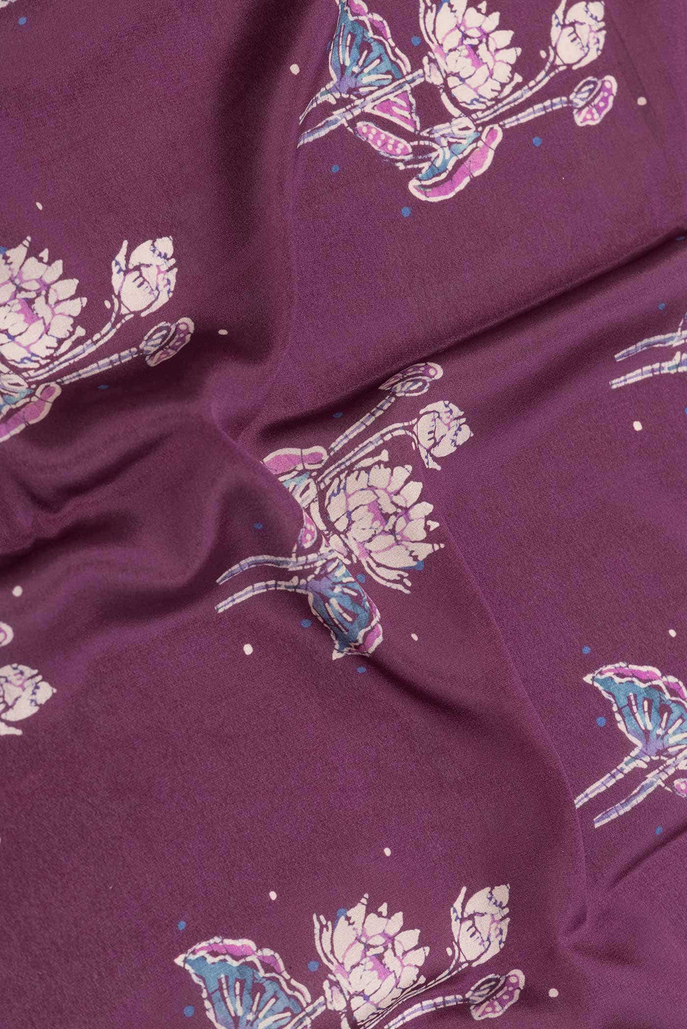 Burgundy Dual Tone Mysore Crepe Saree
