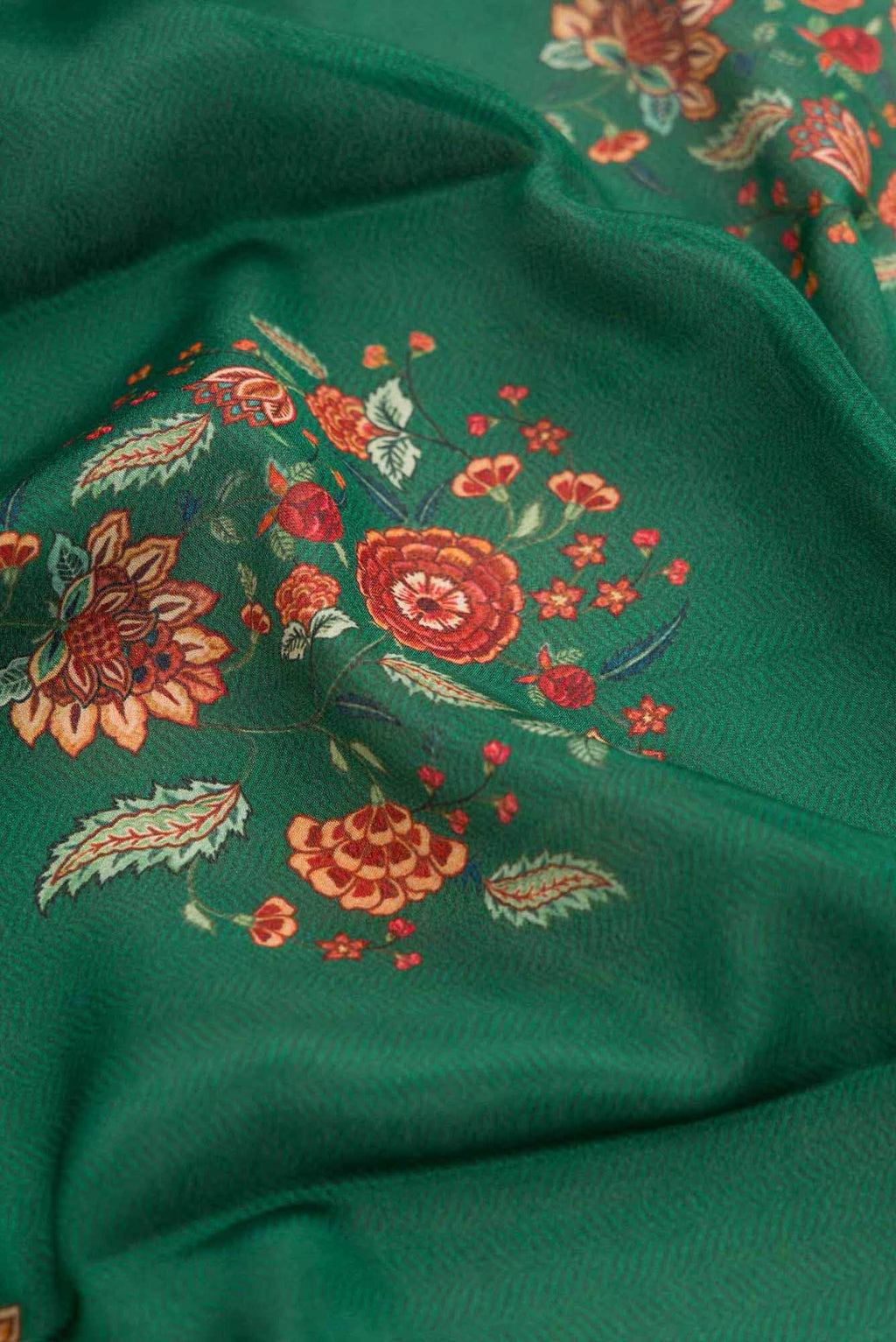 Green Dual Tone Mysore Crepe Saree