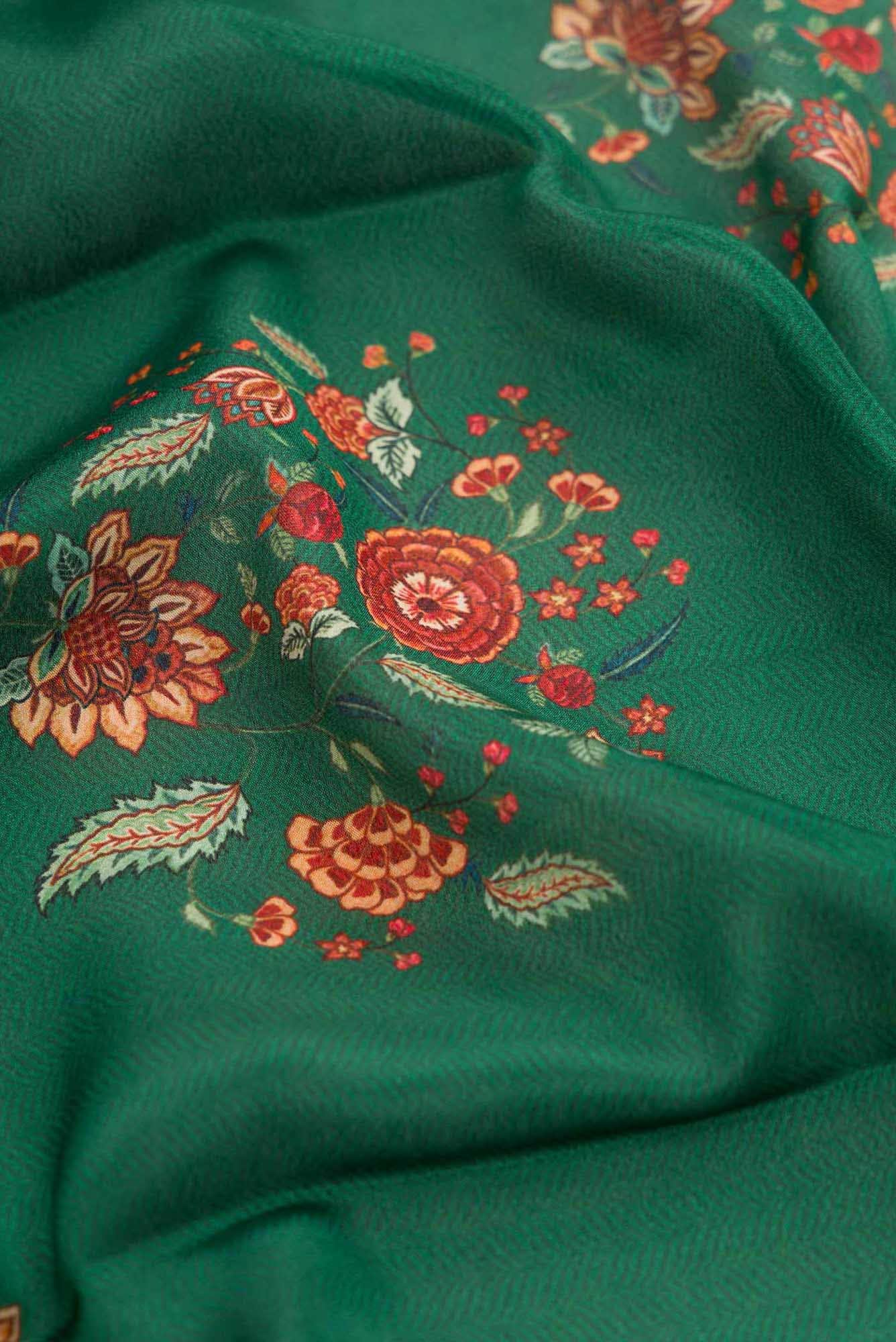 Green Dual Tone Mysore Crepe Saree