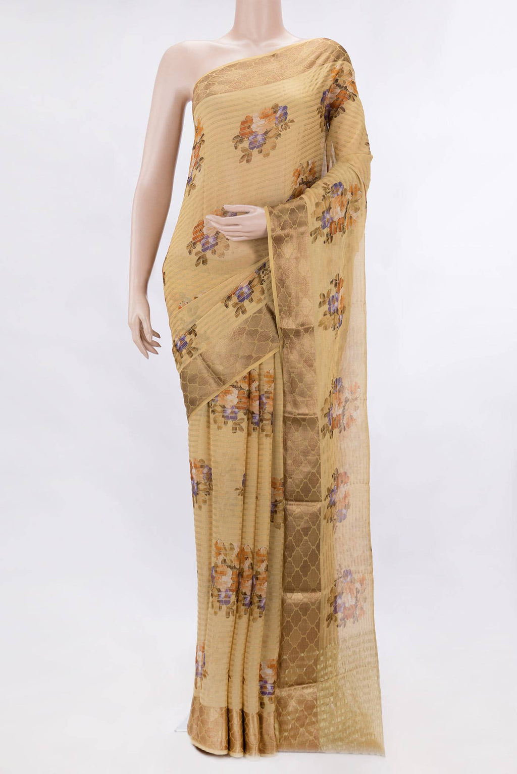 Gold Dual Tone Mysore Georgette Saree