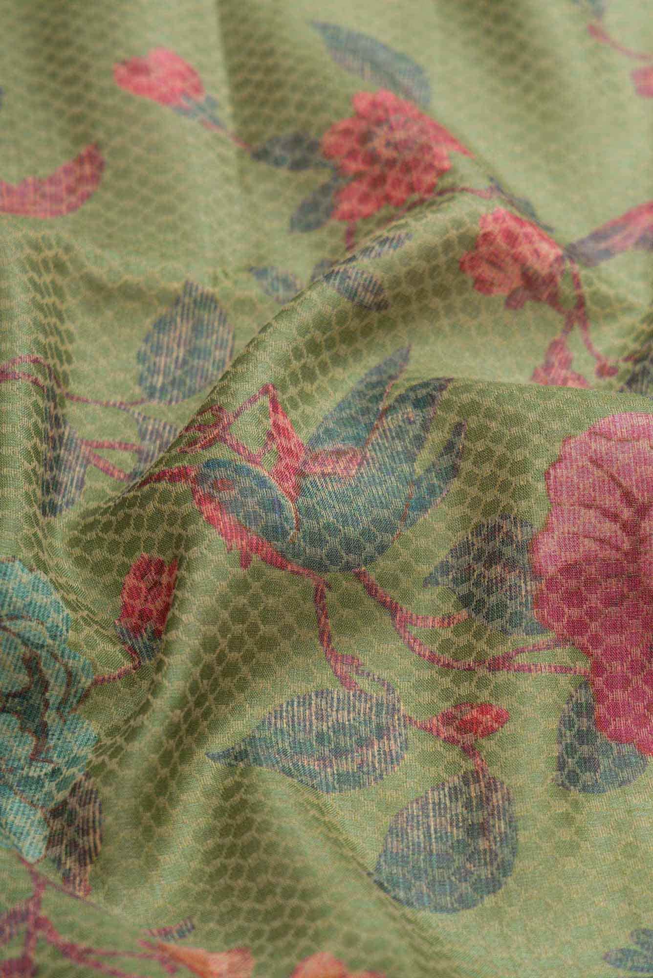 Green Dual Tone Tussar Silk Saree