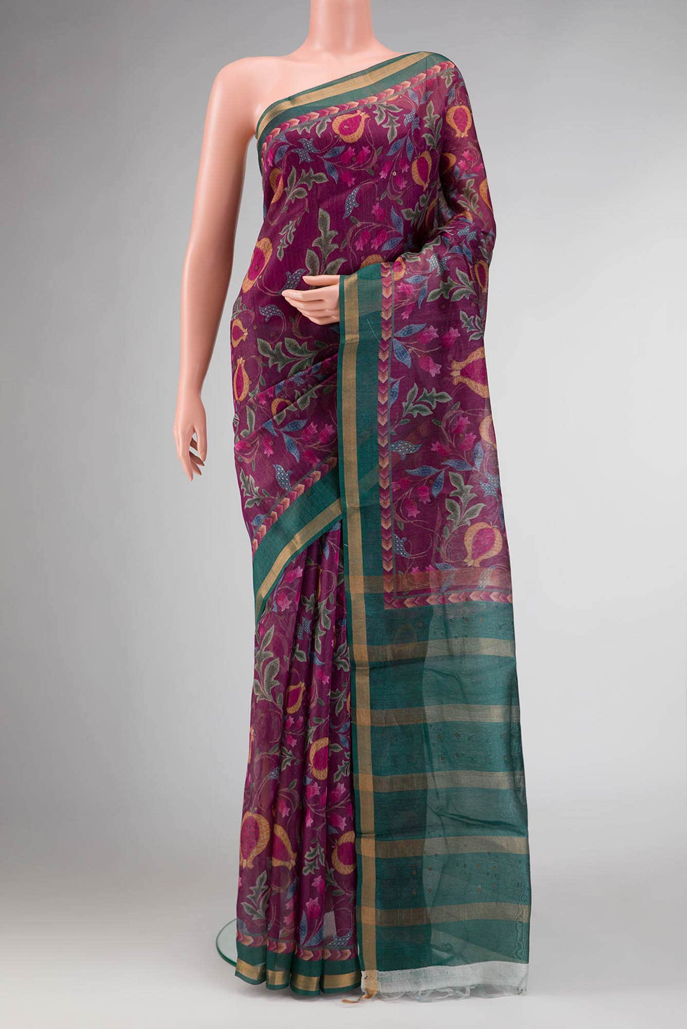 Purple Dual Tone Tussar Silk Saree