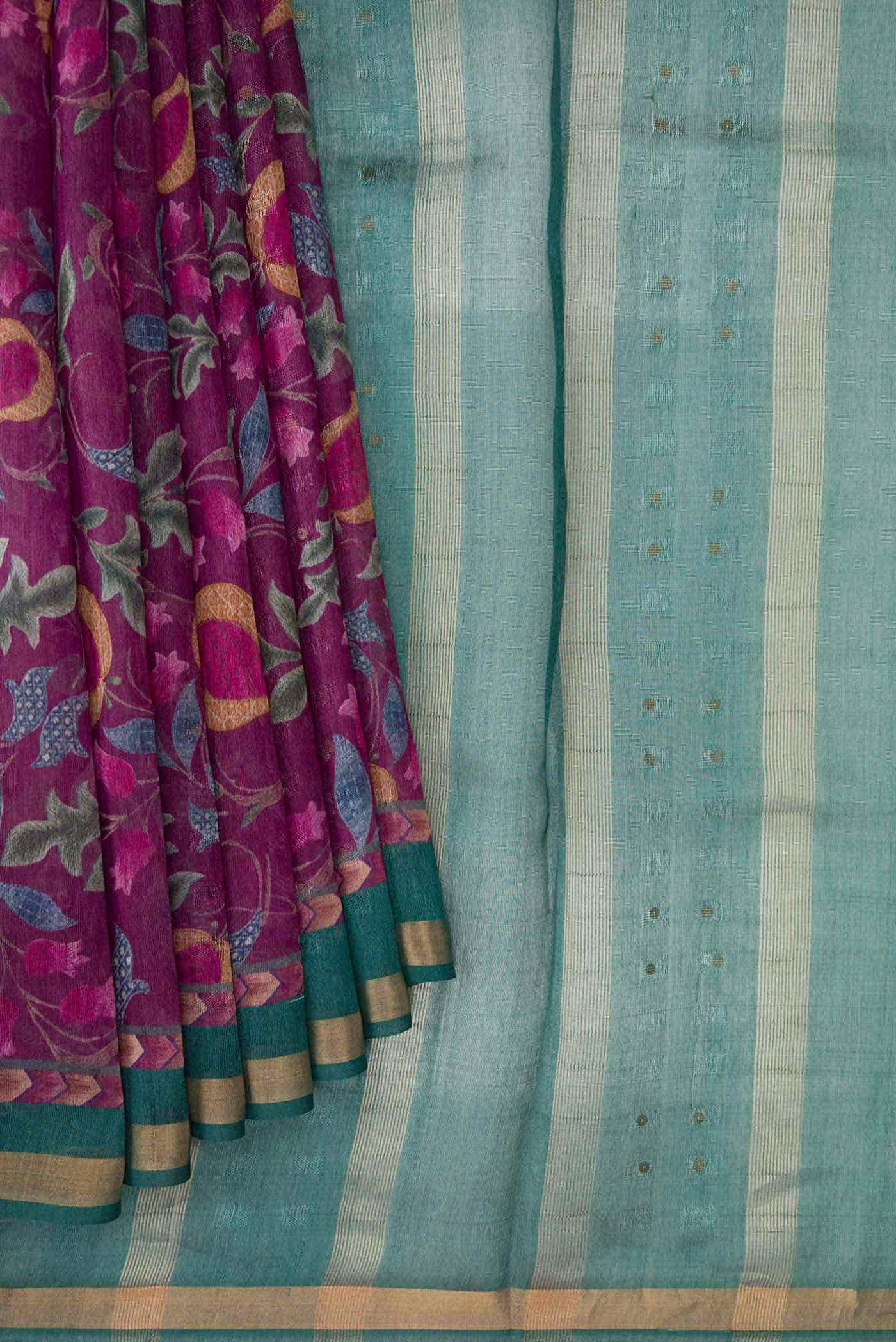 Purple Dual Tone Tussar Silk Saree