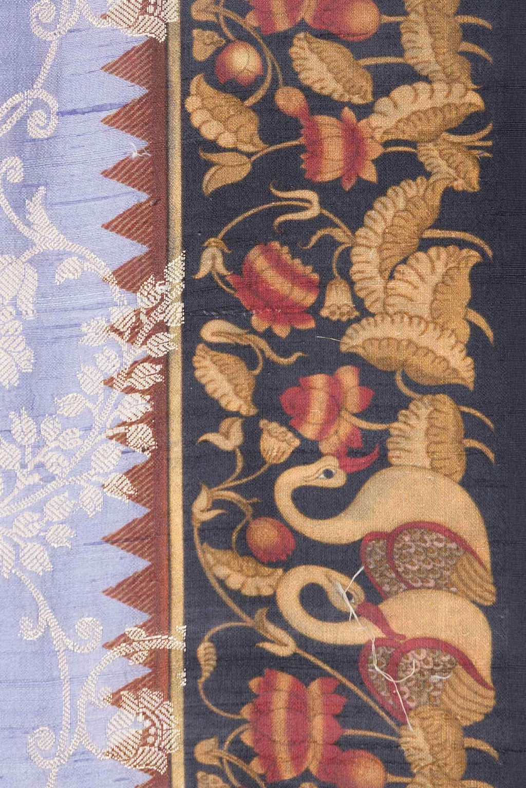 Lavender Tussar Silk Saree