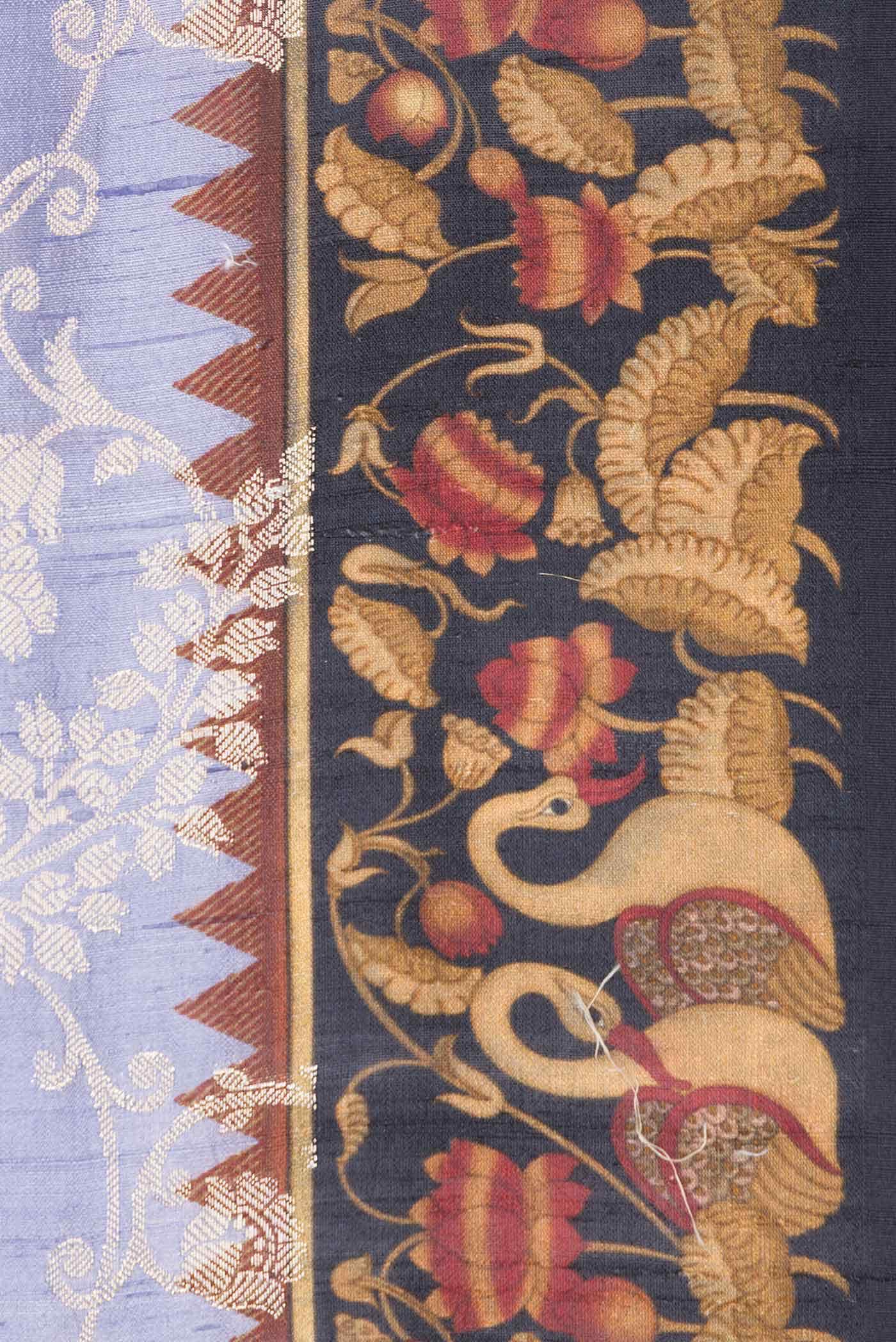 Lavender Tussar Silk Saree