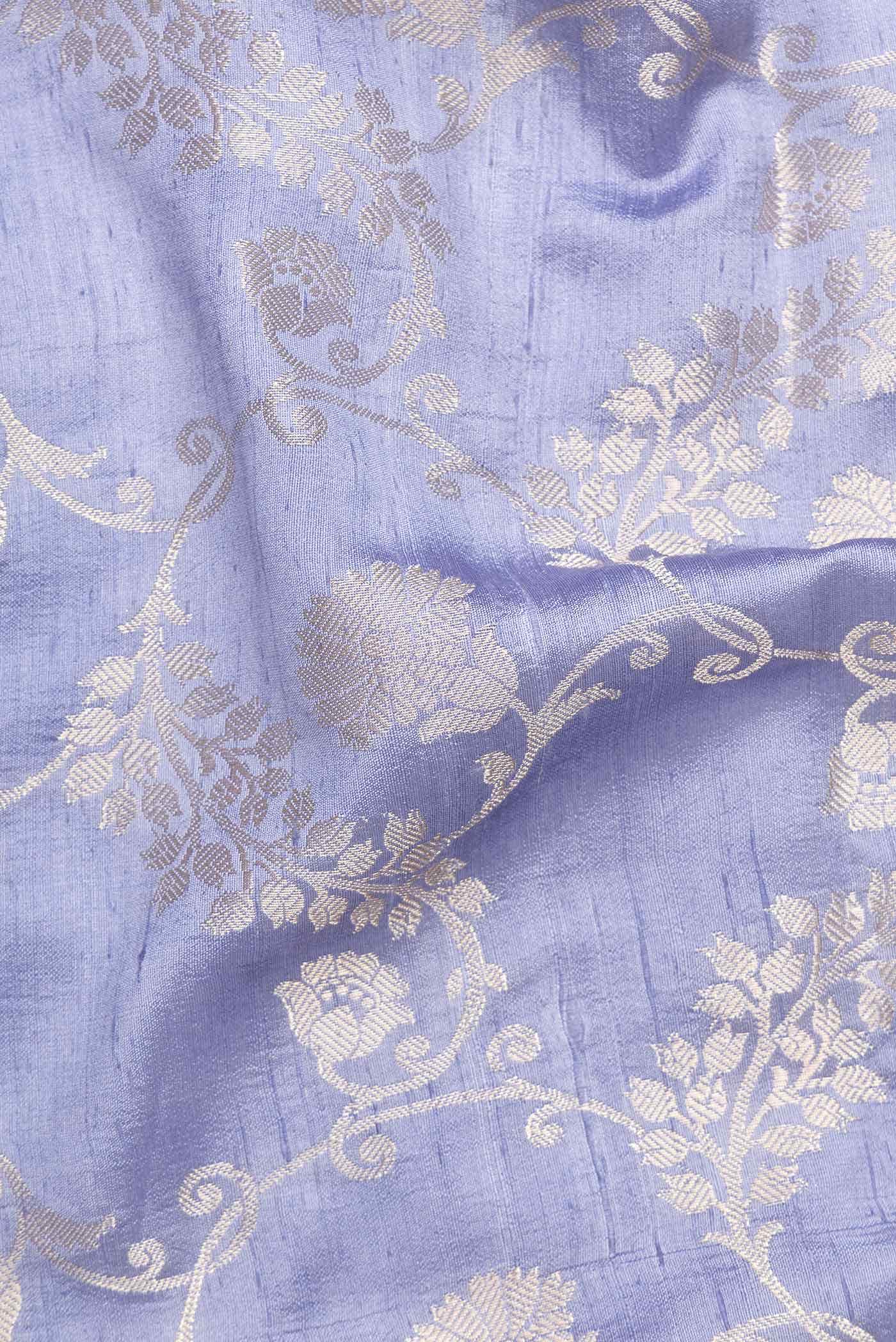 Lavender Tussar Silk Saree
