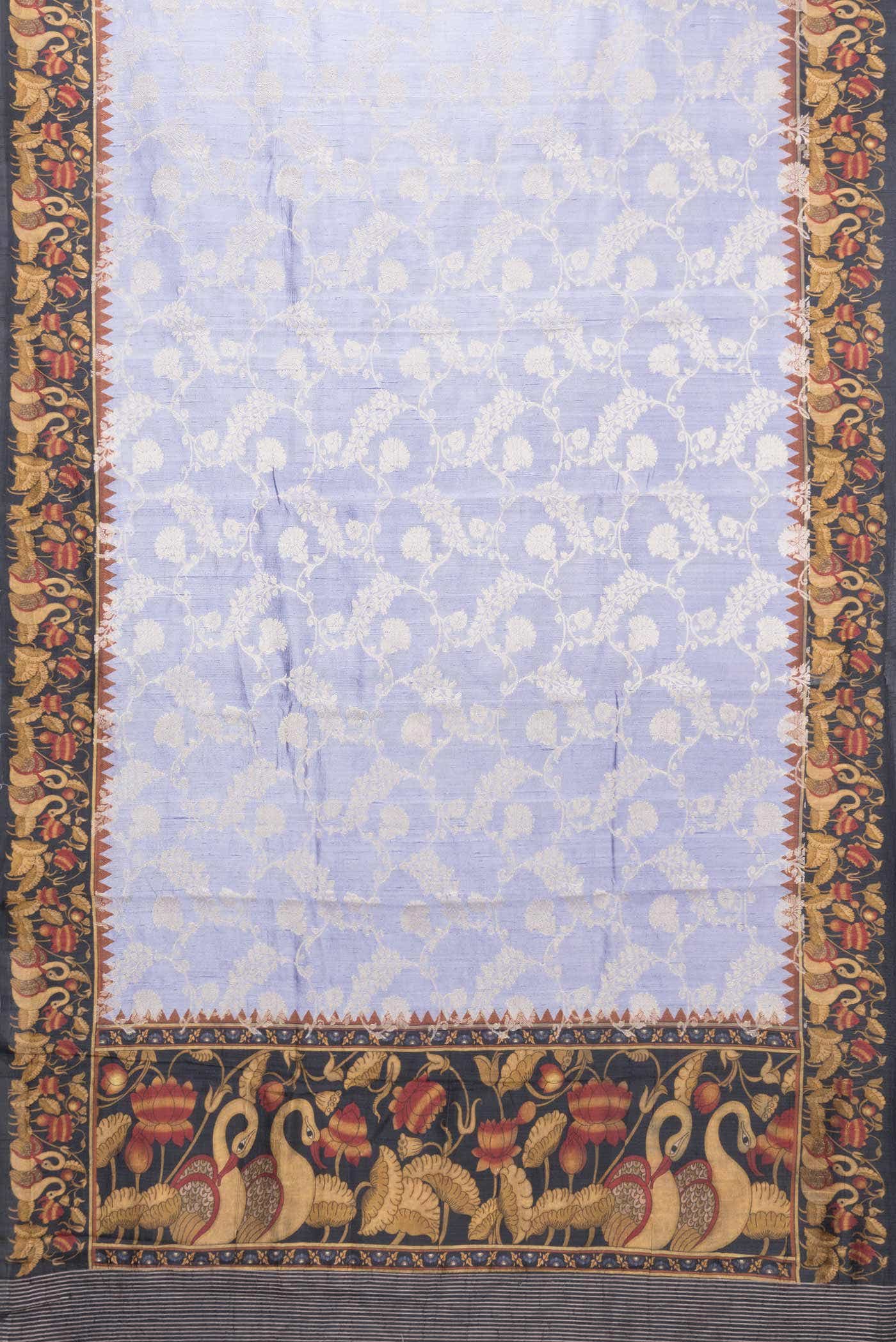 Lavender Tussar Silk Saree
