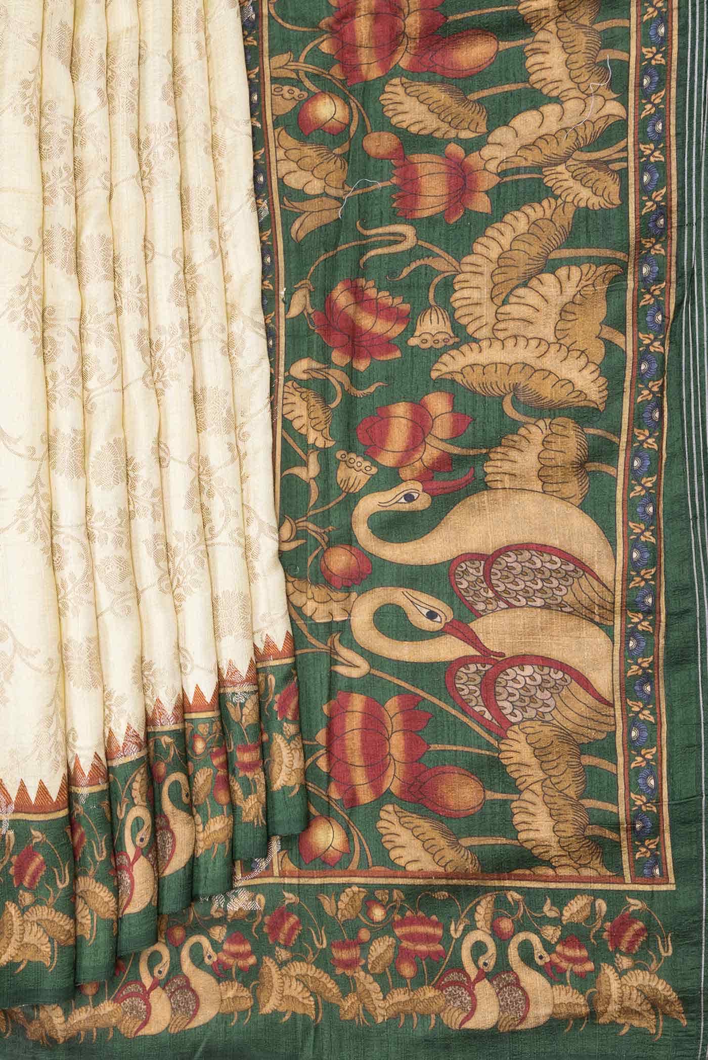 Sandal Dual Tone Raw Silk Saree