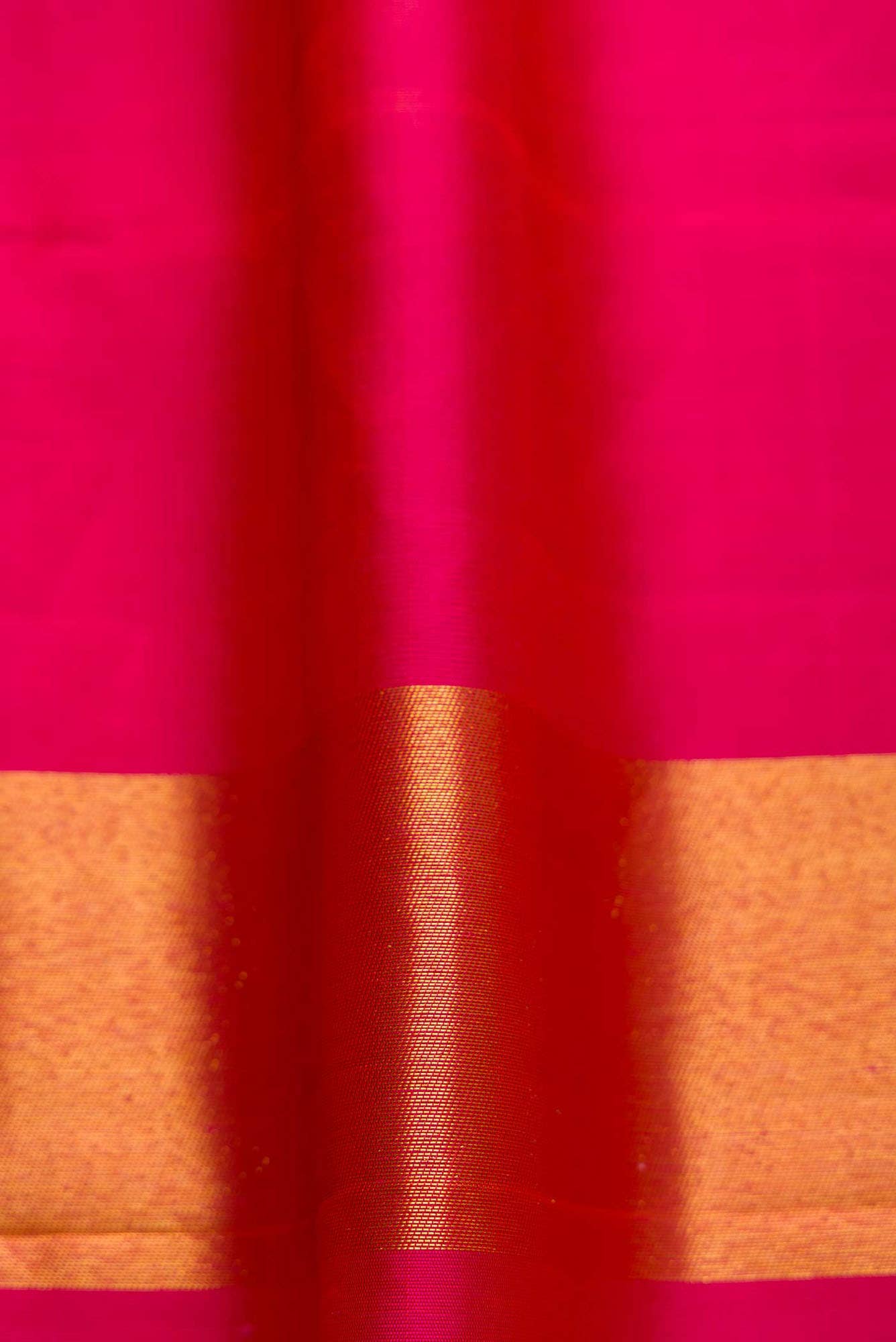 Pure Silk Pure Zari Dark Pink Dual Tone Kanchipuram Saree