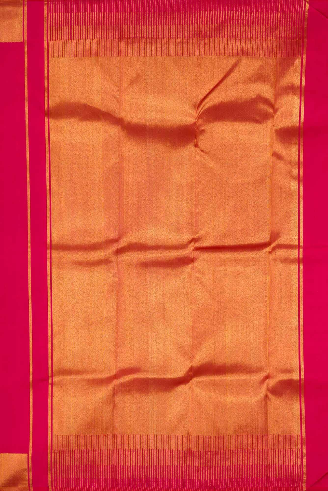 Pure Silk Pure Zari Dark Pink Dual Tone Kanchipuram Saree