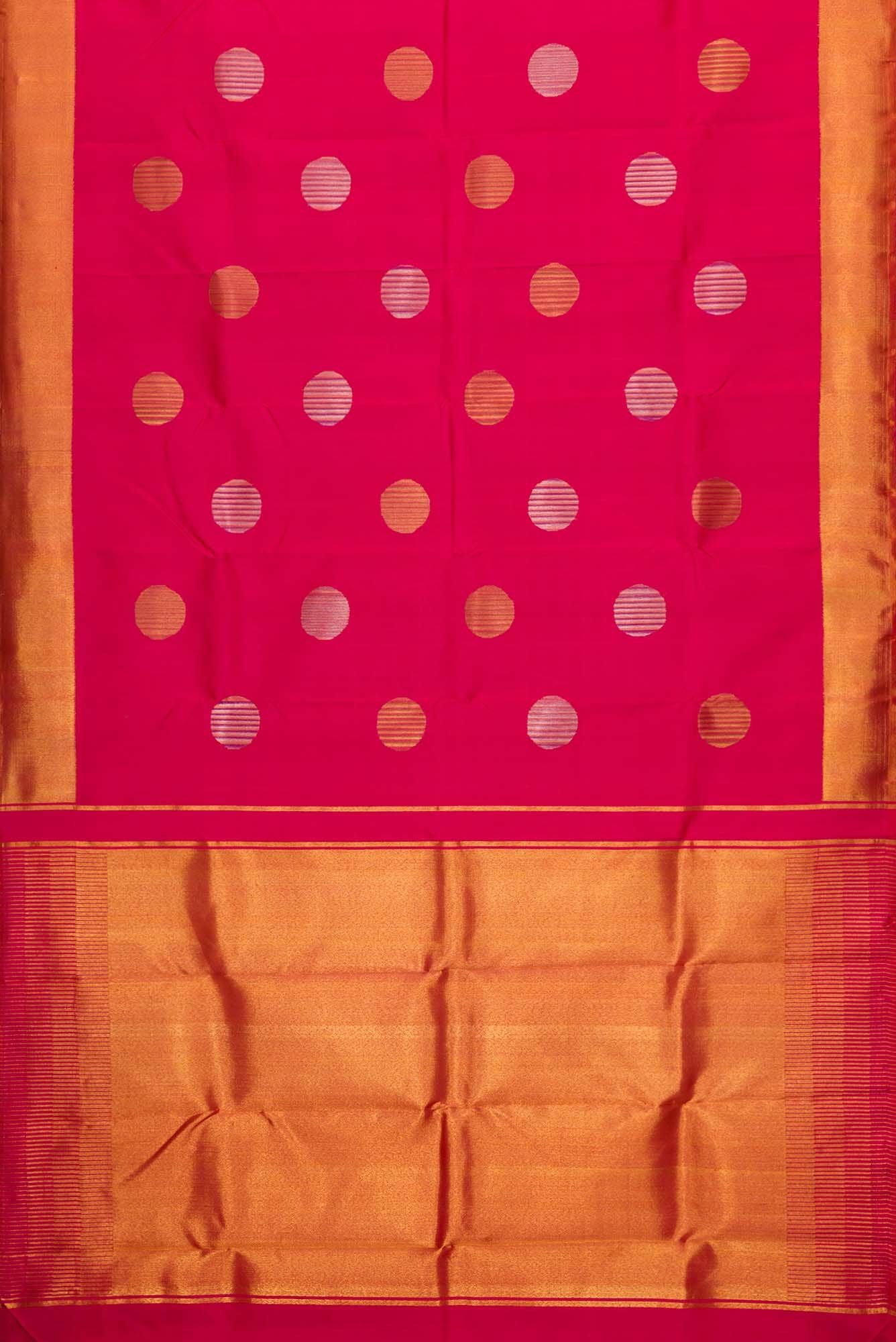Pure Silk Pure Zari Dark Pink Dual Tone Kanchipuram Saree