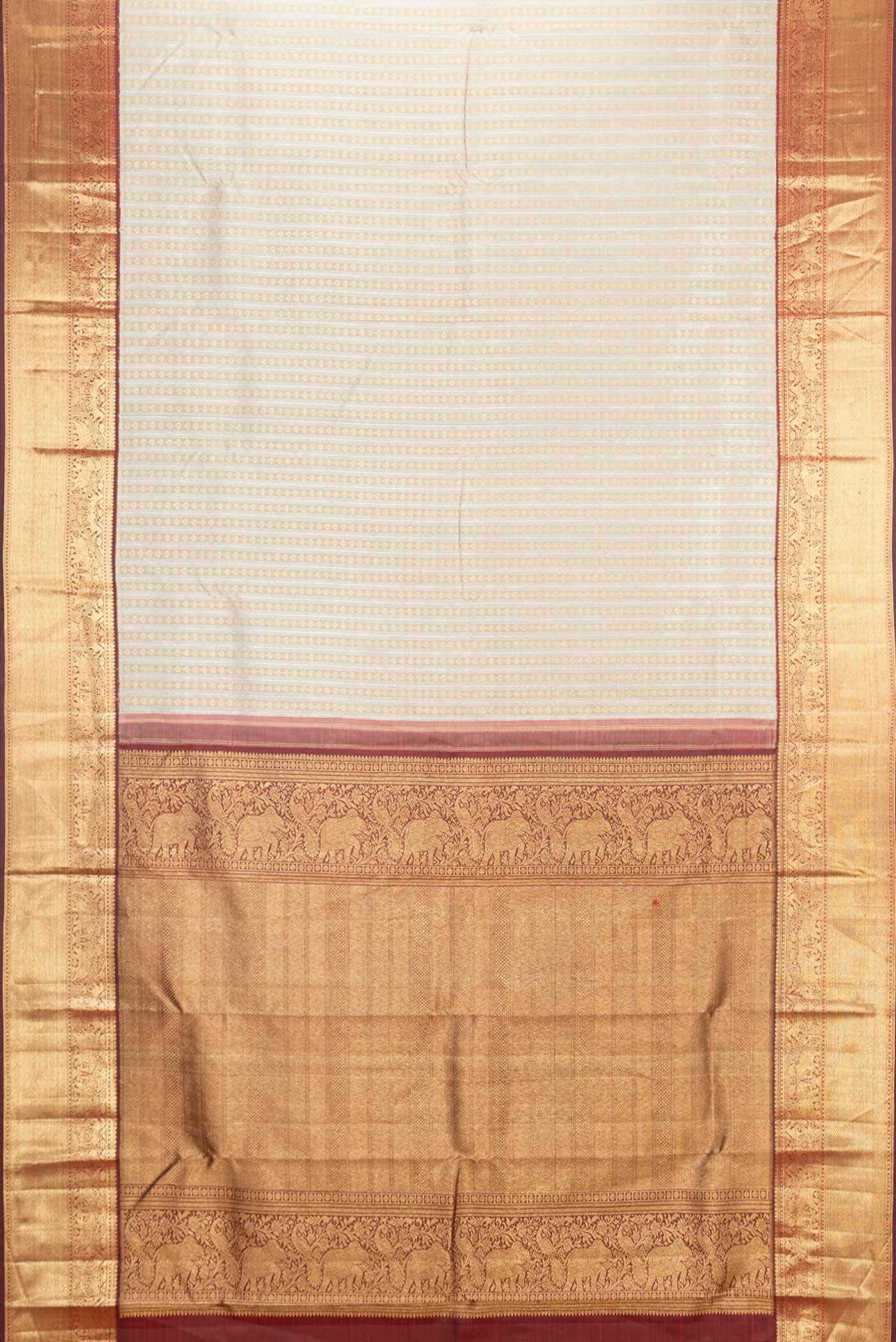Grey Dual Tone Kanchipuram Silk Saree