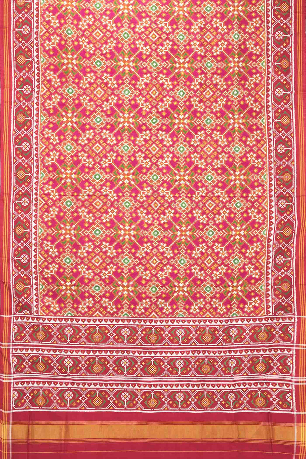 Pure Silk Pure Zari Mustard Dual Tone Double Ikat Saree
