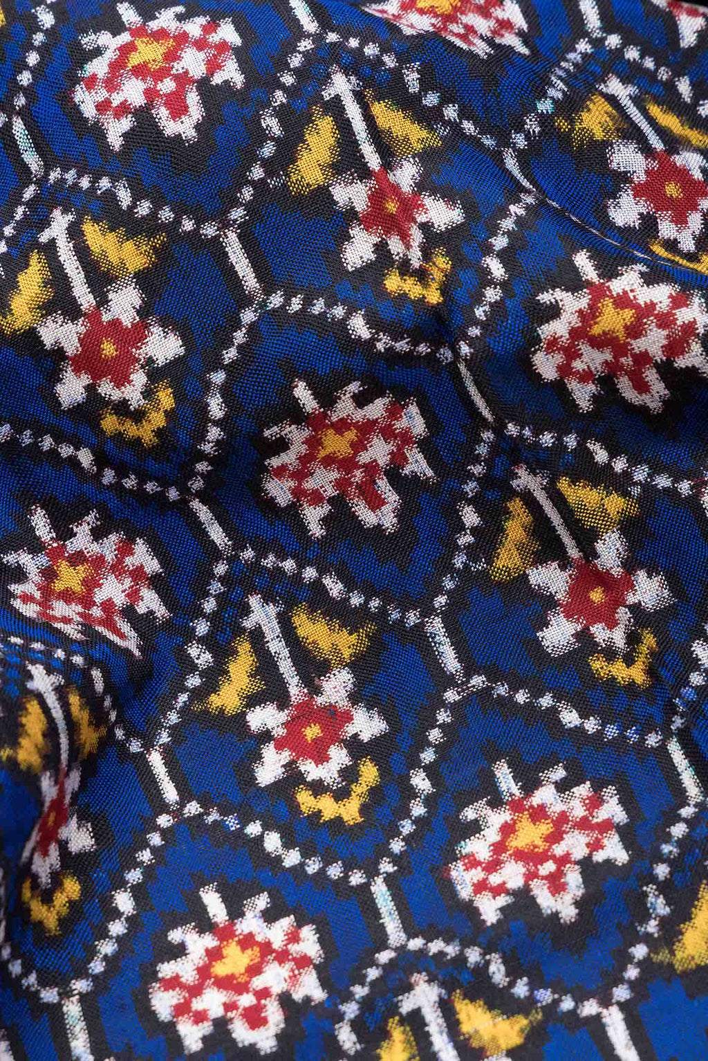 Pure Silk Pure Zari Royal Blue Dual Tone Double Ikat Saree