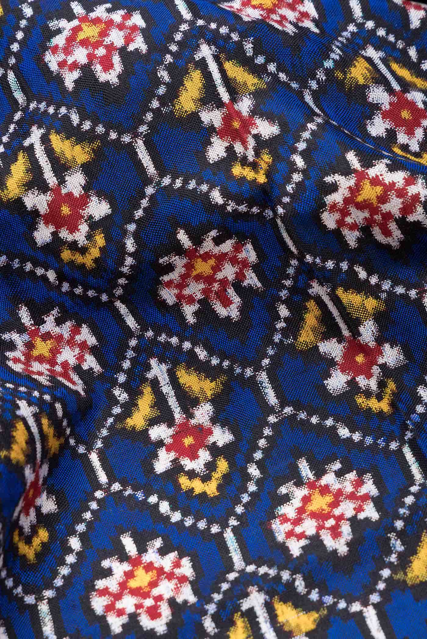 Pure Silk Pure Zari Royal Blue Dual Tone Double Ikat Saree