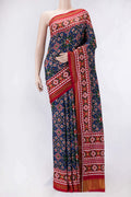 Pure Silk Pure Zari Royal Blue Dual Tone Double Ikat Saree