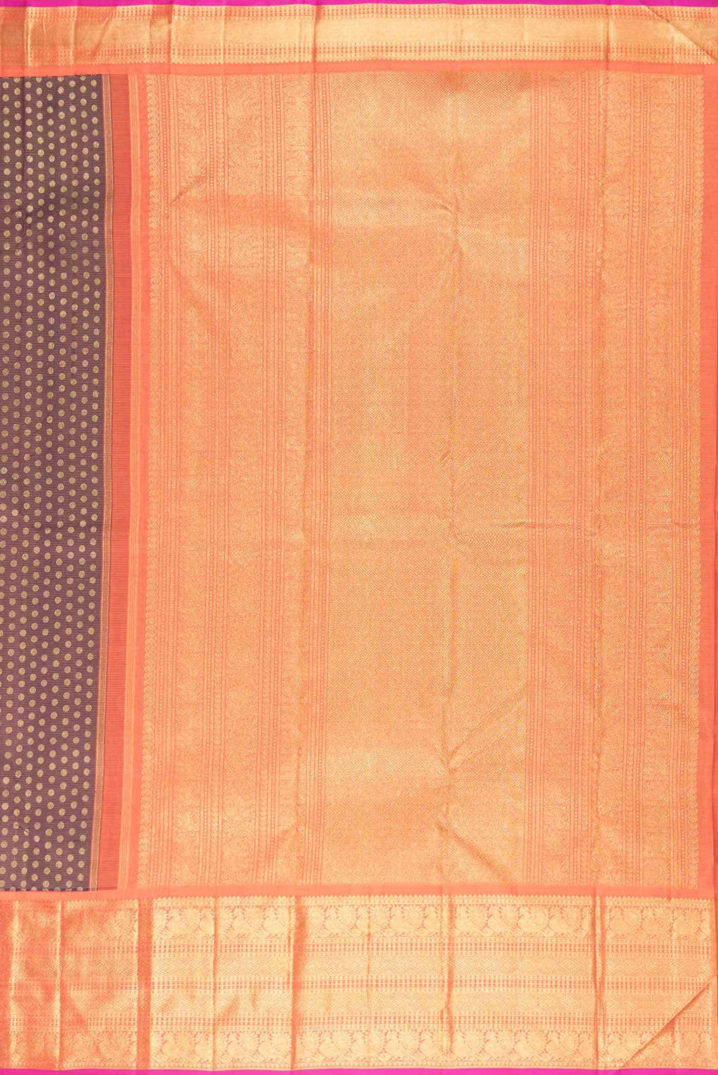 Pure Silk Pure Zari Coffee Brown Dual Tone Kanchipuram Saree