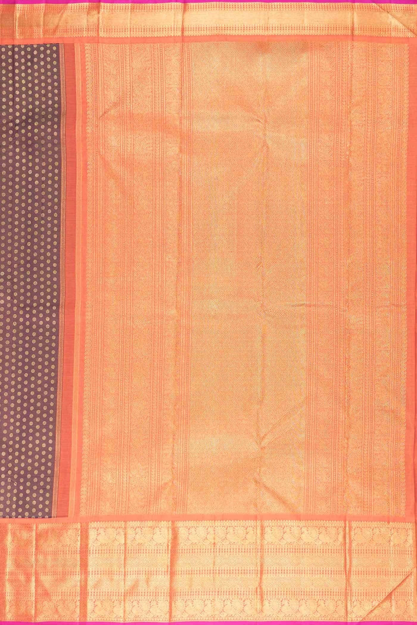 Pure Silk Pure Zari Coffee Brown Dual Tone Kanchipuram Saree
