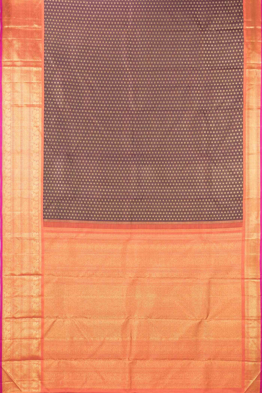 Pure Silk Pure Zari Coffee Brown Dual Tone Kanchipuram Saree