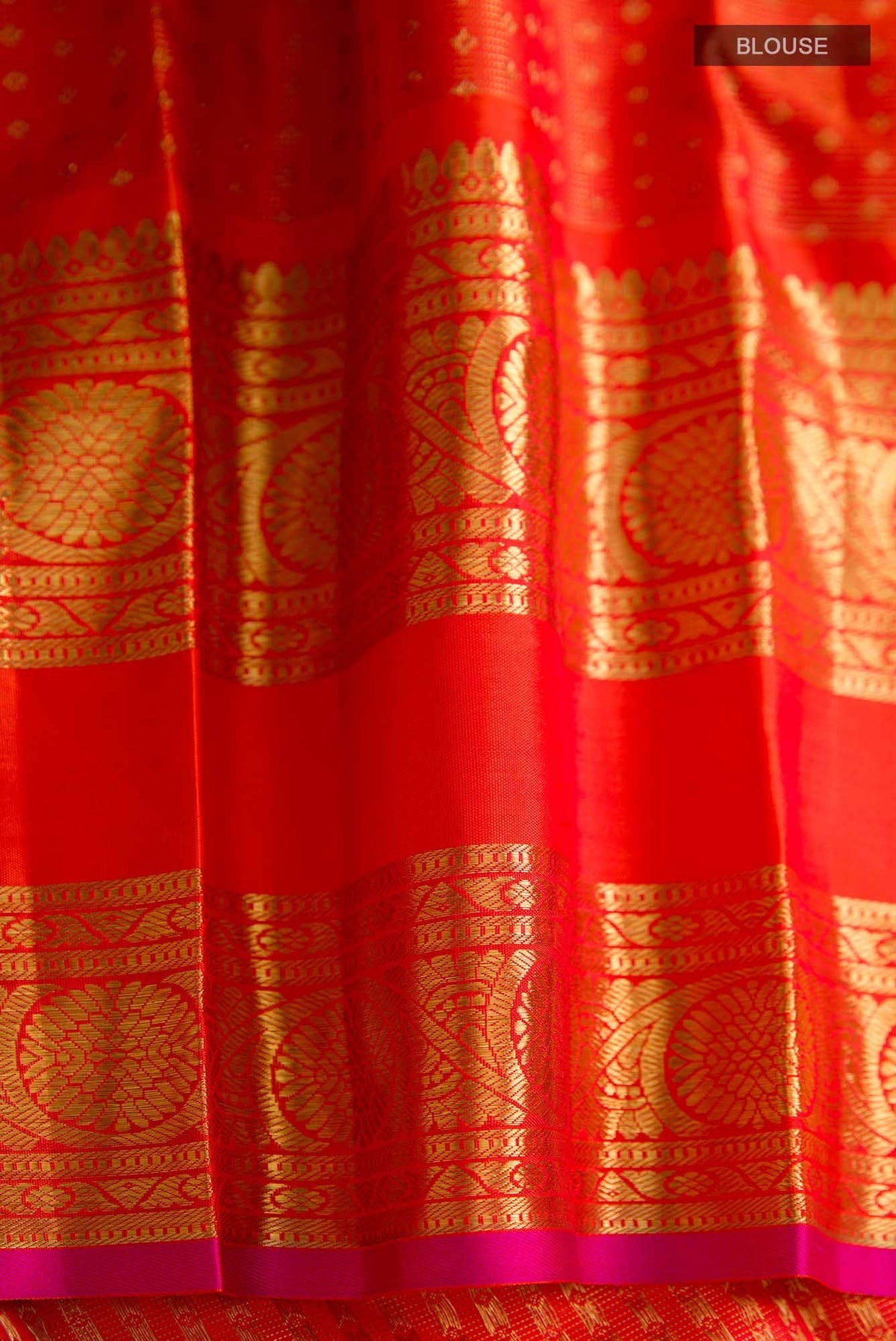 Pure Silk Pure Zari Magenta Kanjivaram Saree