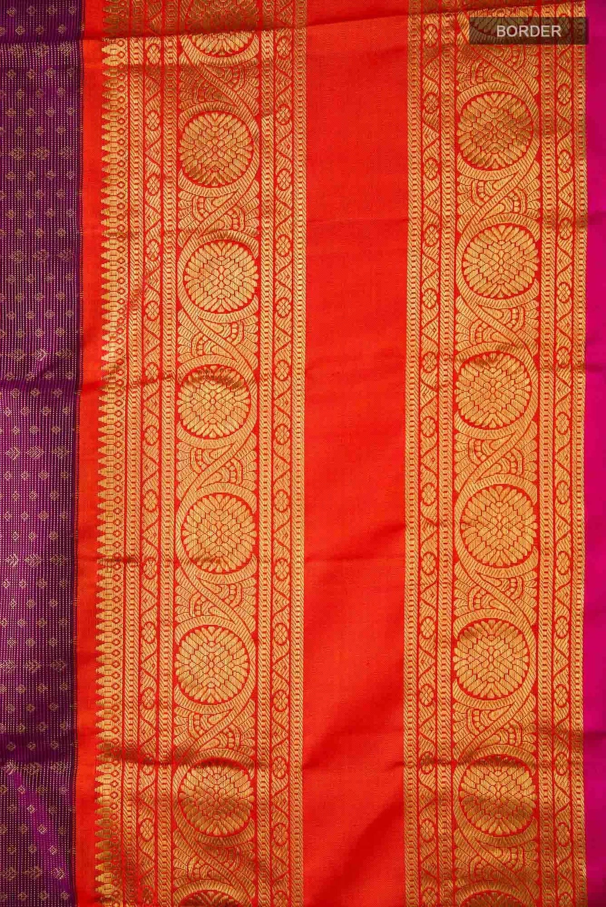 Pure Silk Pure Zari Magenta Kanjivaram Saree