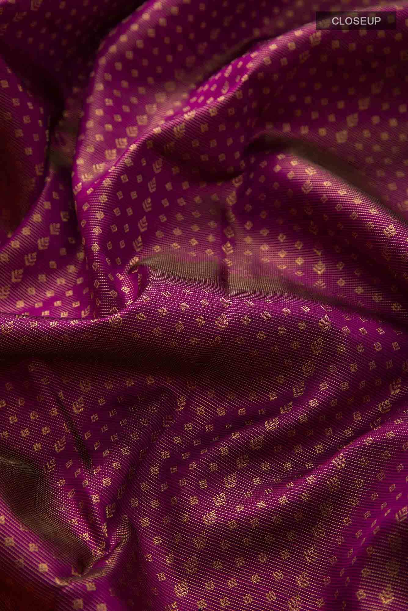 Pure Silk Pure Zari Light Magenta Dual Tone Kanchipuram Saree