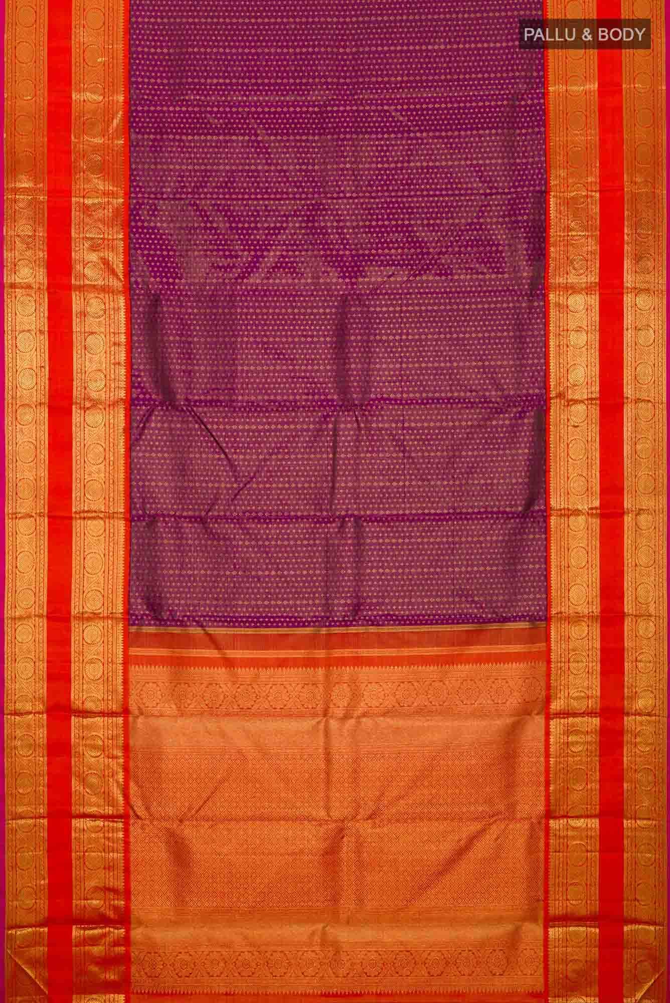 Pure Silk Pure Zari Light Magenta Dual Tone Kanchipuram Saree