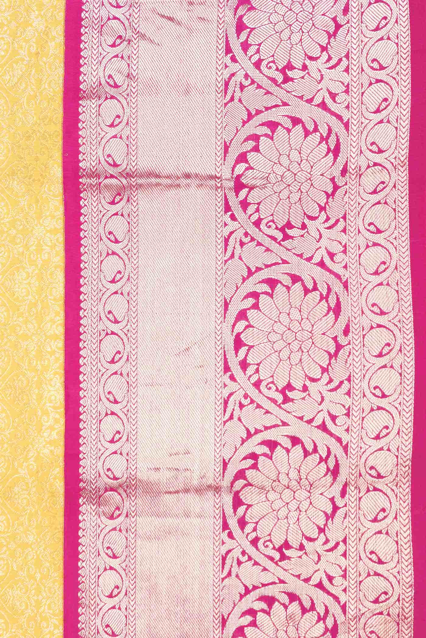 Yellow Dual Tone Kanchipuram Silk Saree