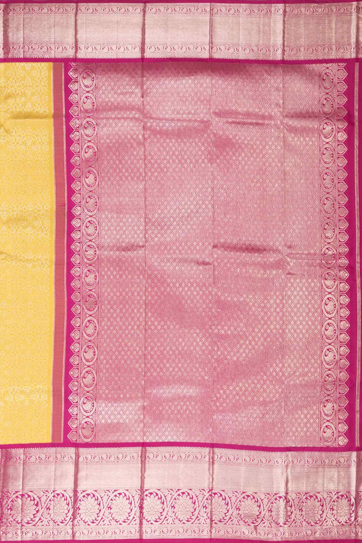 Yellow Dual Tone Kanchipuram Silk Saree