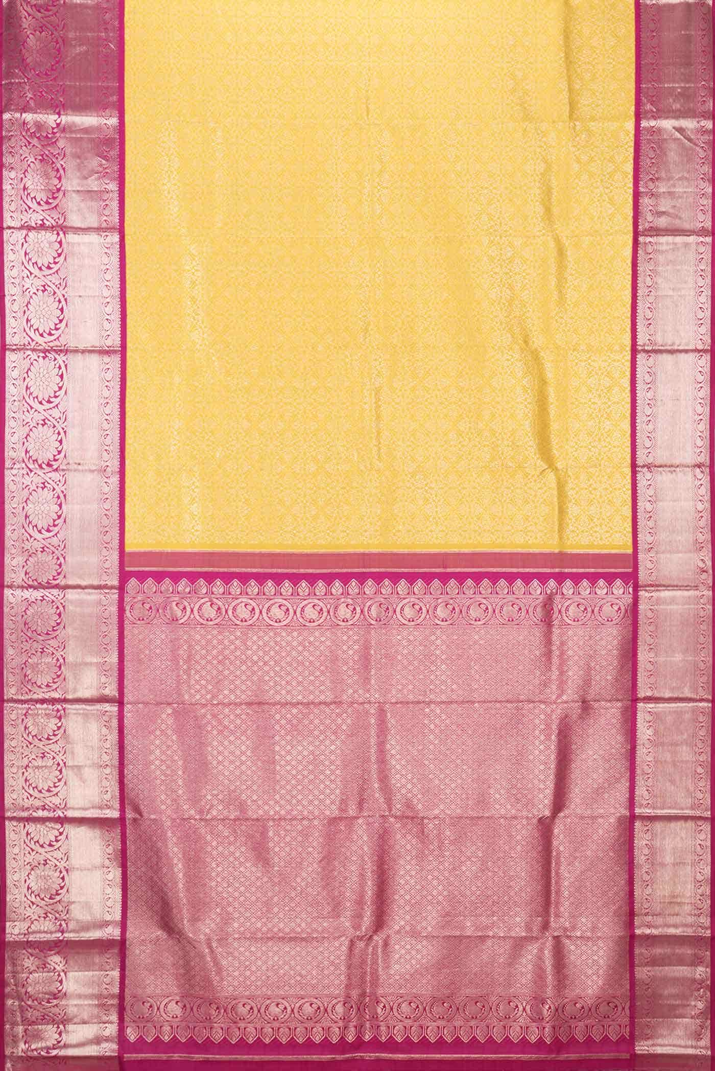 Yellow Dual Tone Kanchipuram Silk Saree