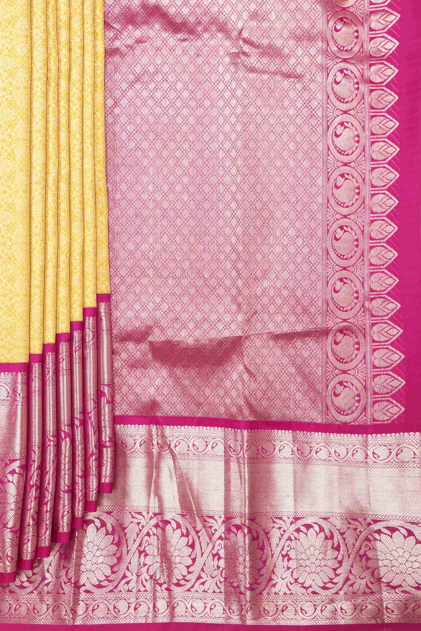 Yellow Dual Tone Kanchipuram Silk Saree