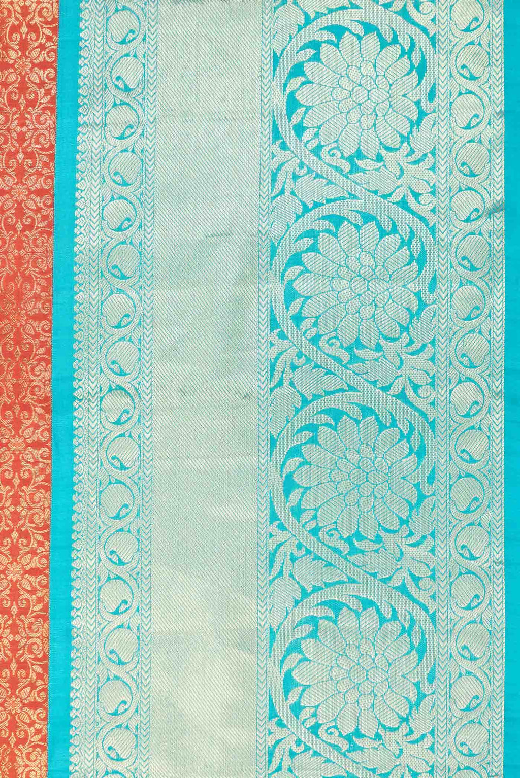 Brick Orange Dual Tone Kanchipuram Silk Saree