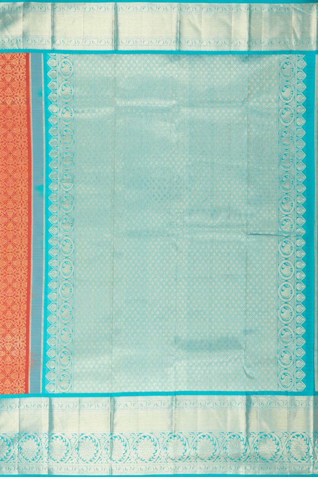 Brick Orange Dual Tone Kanchipuram Silk Saree