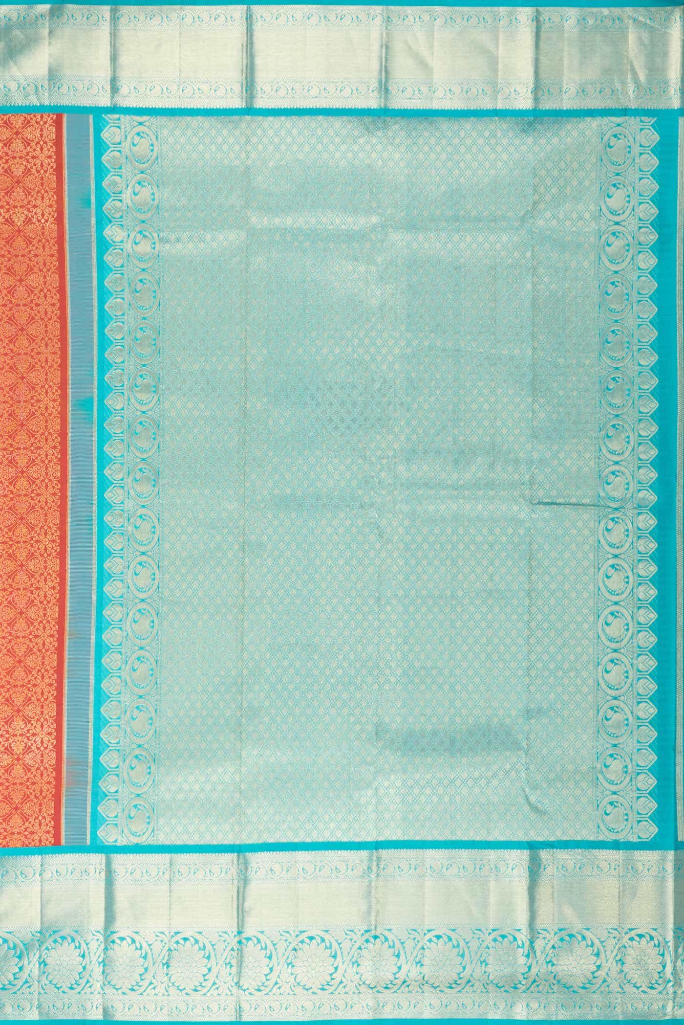 Brick Orange Dual Tone Kanchipuram Silk Saree