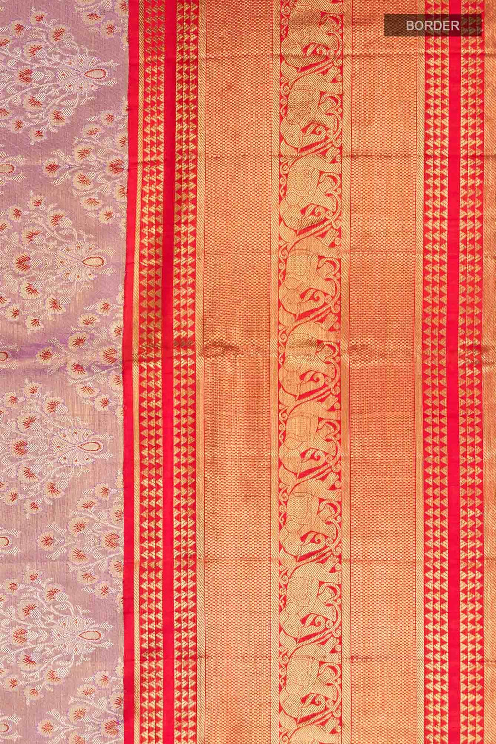 Pure Silk Pure Zari Lavender Kanchipuram Tissue Saree