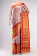 Pure Silk Pure Zari Lavender Kanjivaram Tissue Saree