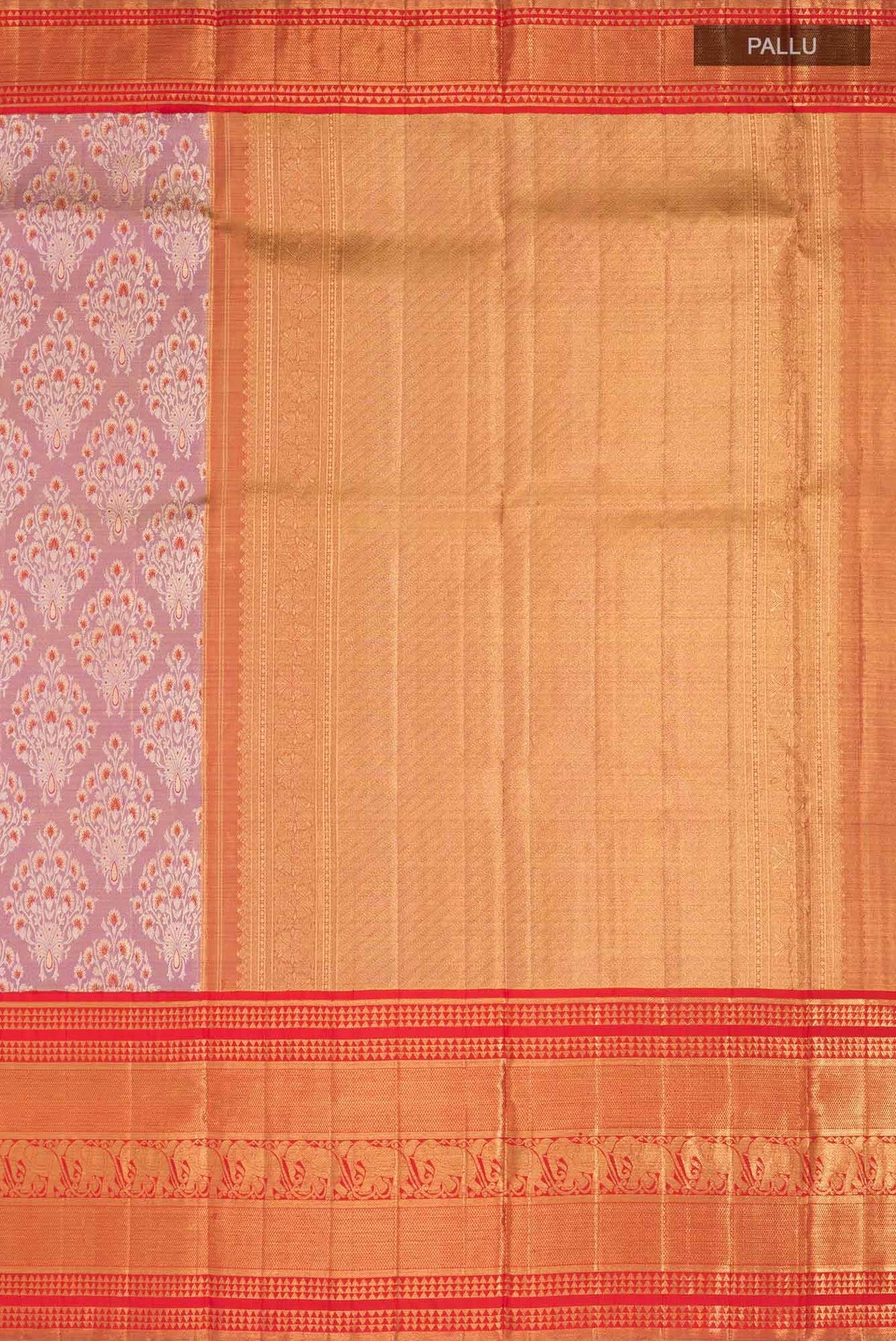 Pure Silk Pure Zari Lavender Kanjivaram Tissue Saree