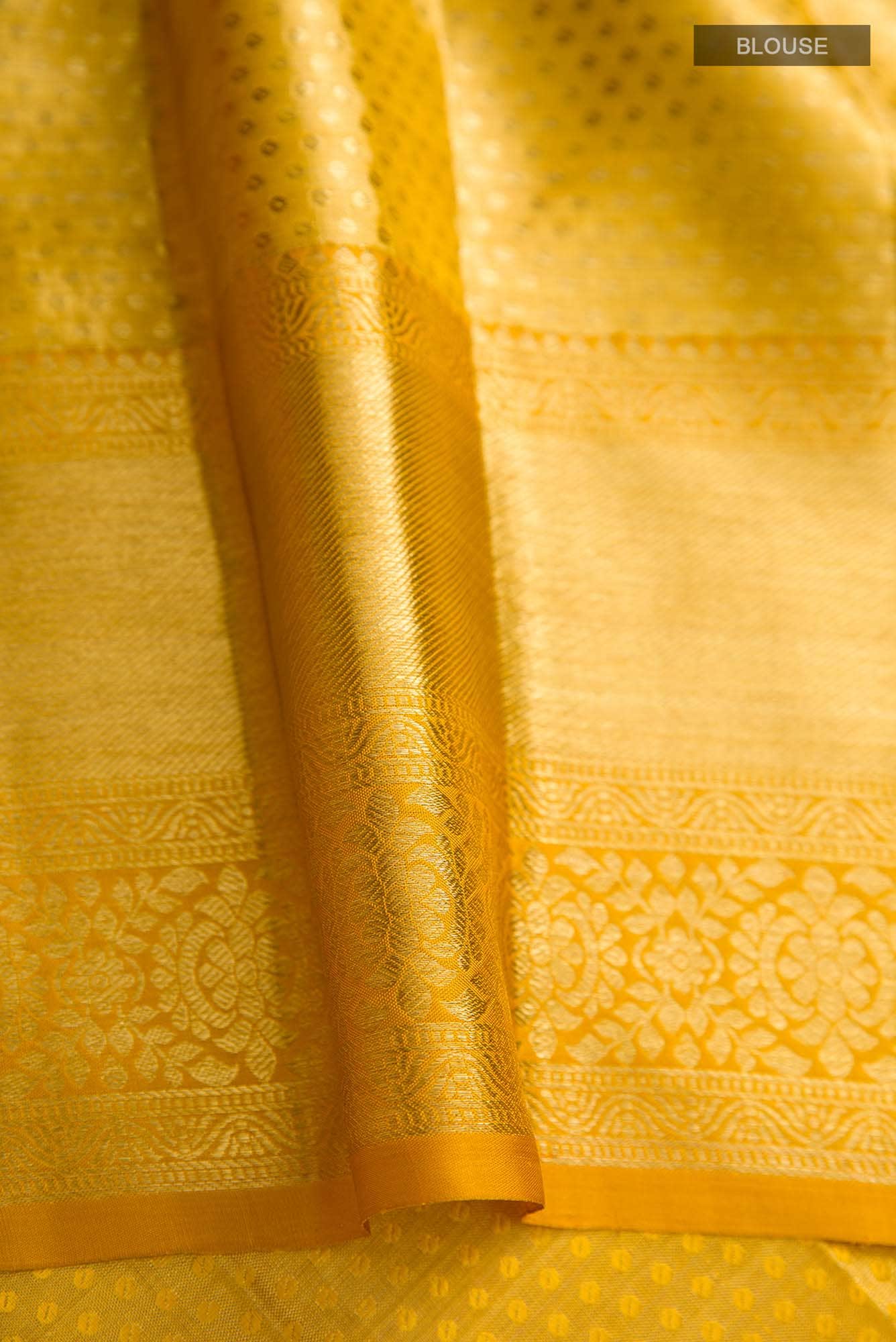 Gold Dual Tone Kanchipuram Tissue Silk Saree