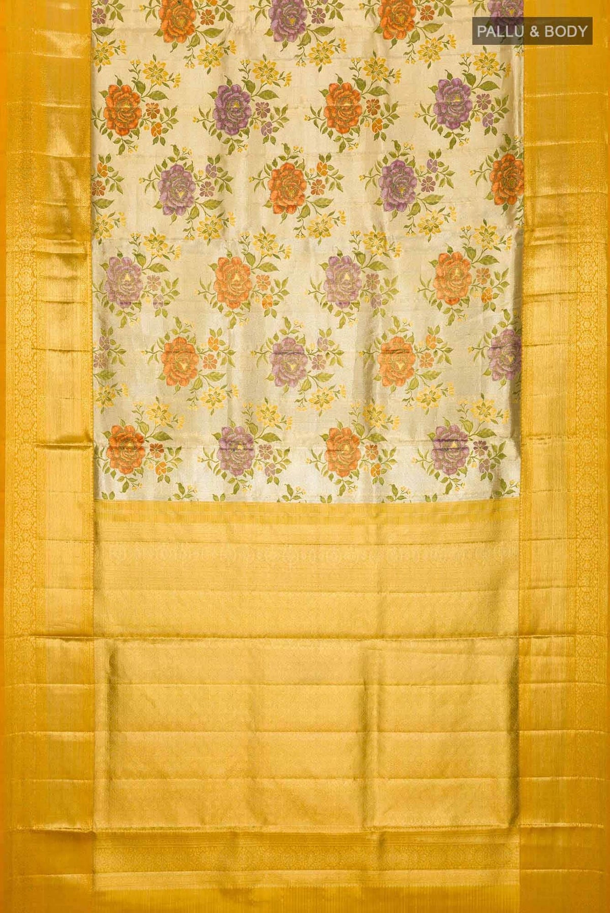 Gold Dual Tone Kanjivaram Tissue Silk Saree