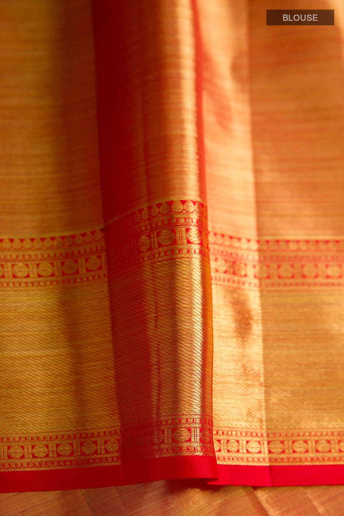 Gold Dual Tone Kanjivaram Tissue Silk Saree