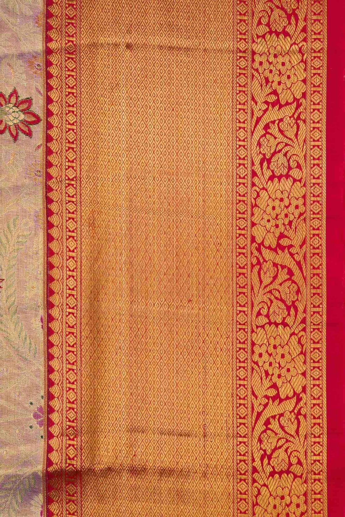 Lavender Dual Tone Kanjivaram Tissue Silk Saree