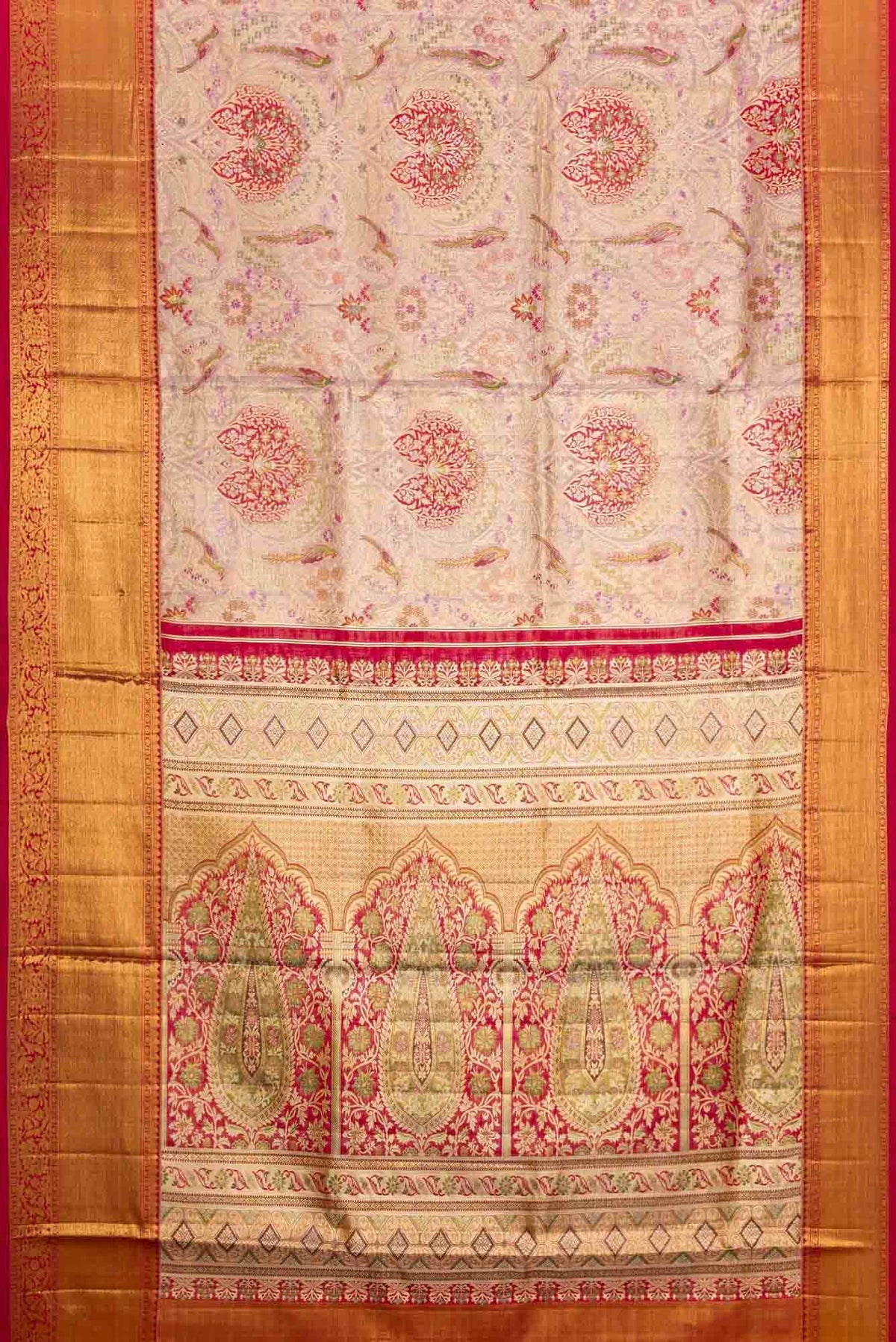 Lavender Dual Tone Kanjivaram Tissue Silk Saree