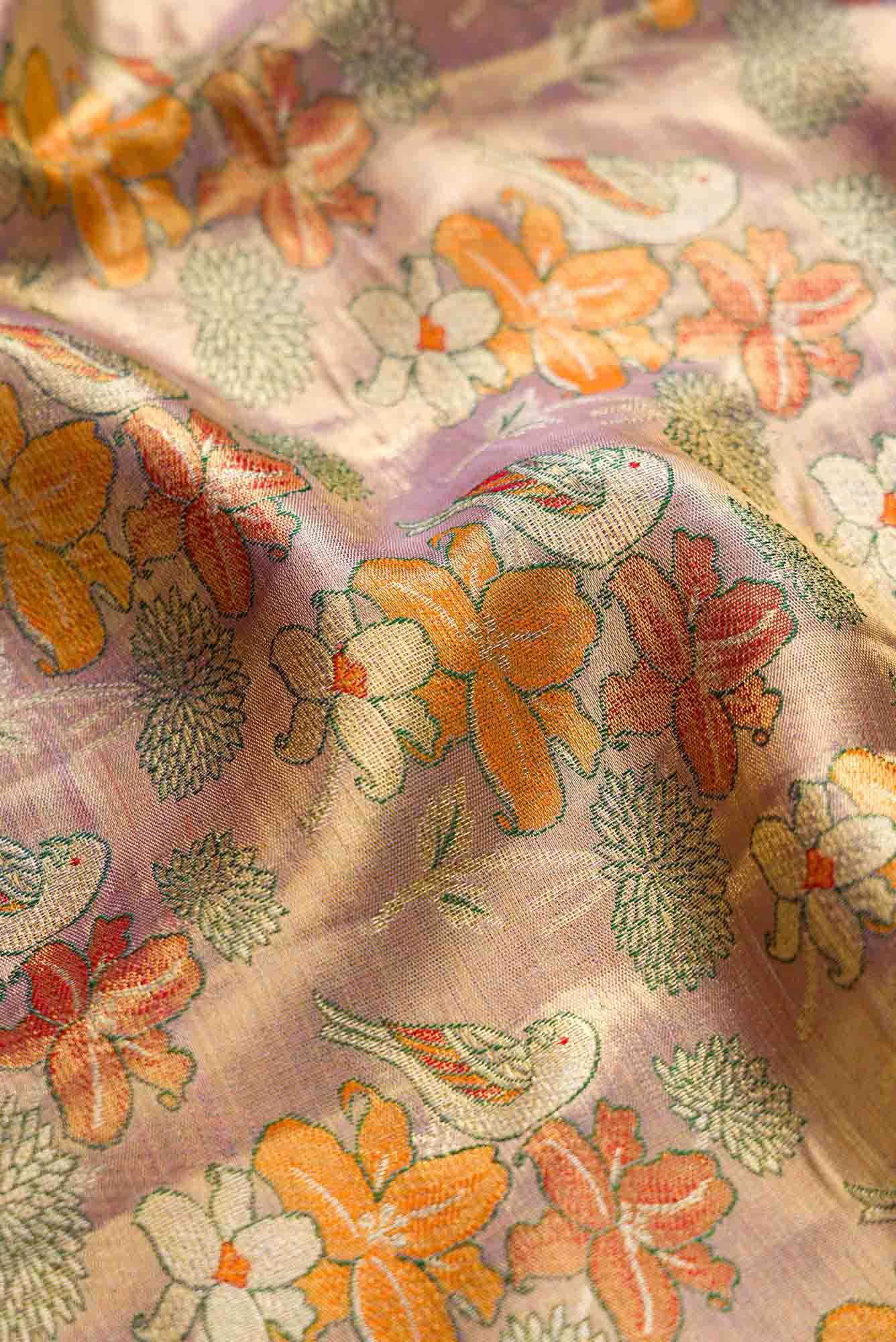 Lavender Dual Tone Kanchipuram Tissue Silk Saree