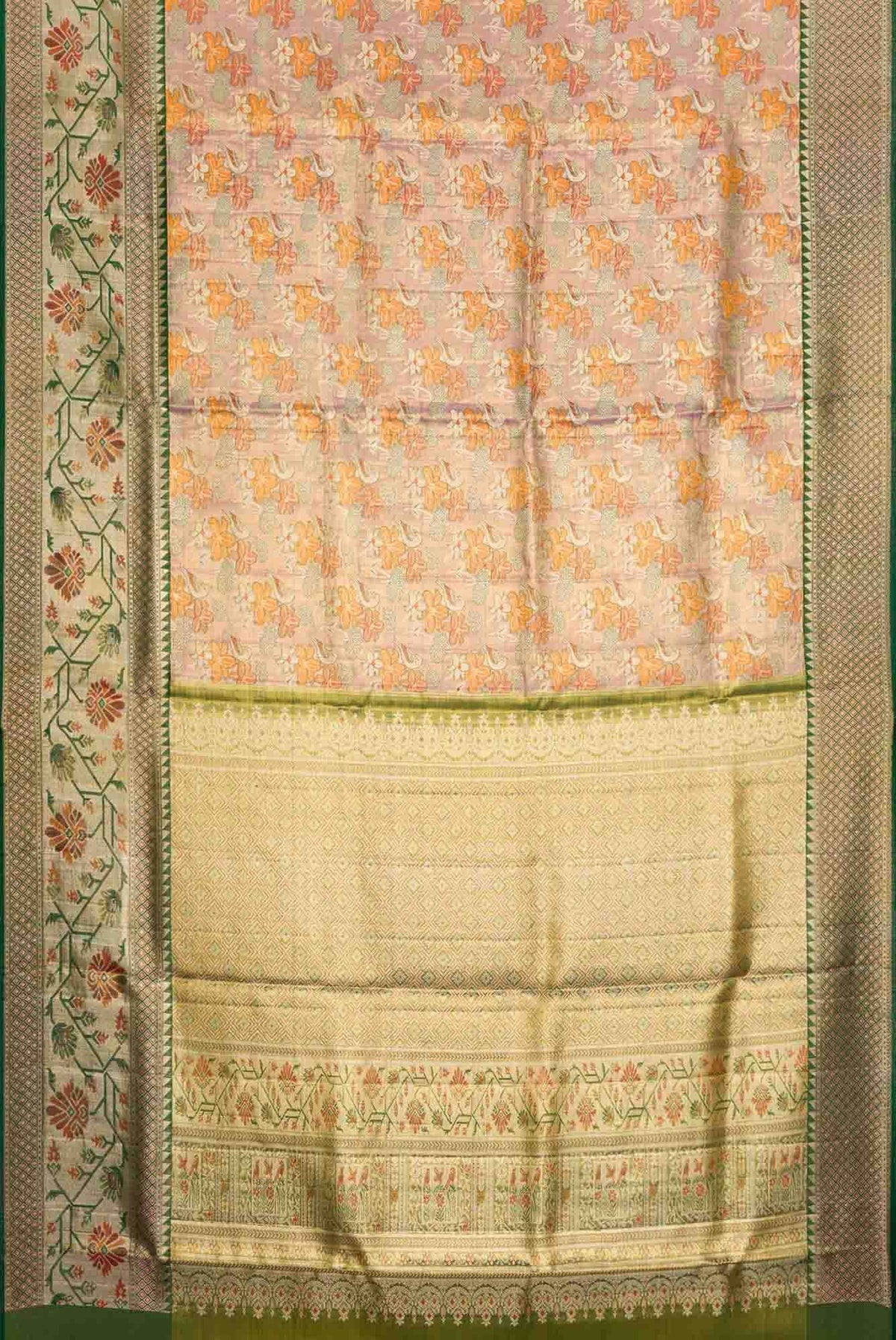 Lavender Dual Tone Kanjivaram Tissue Silk Saree
