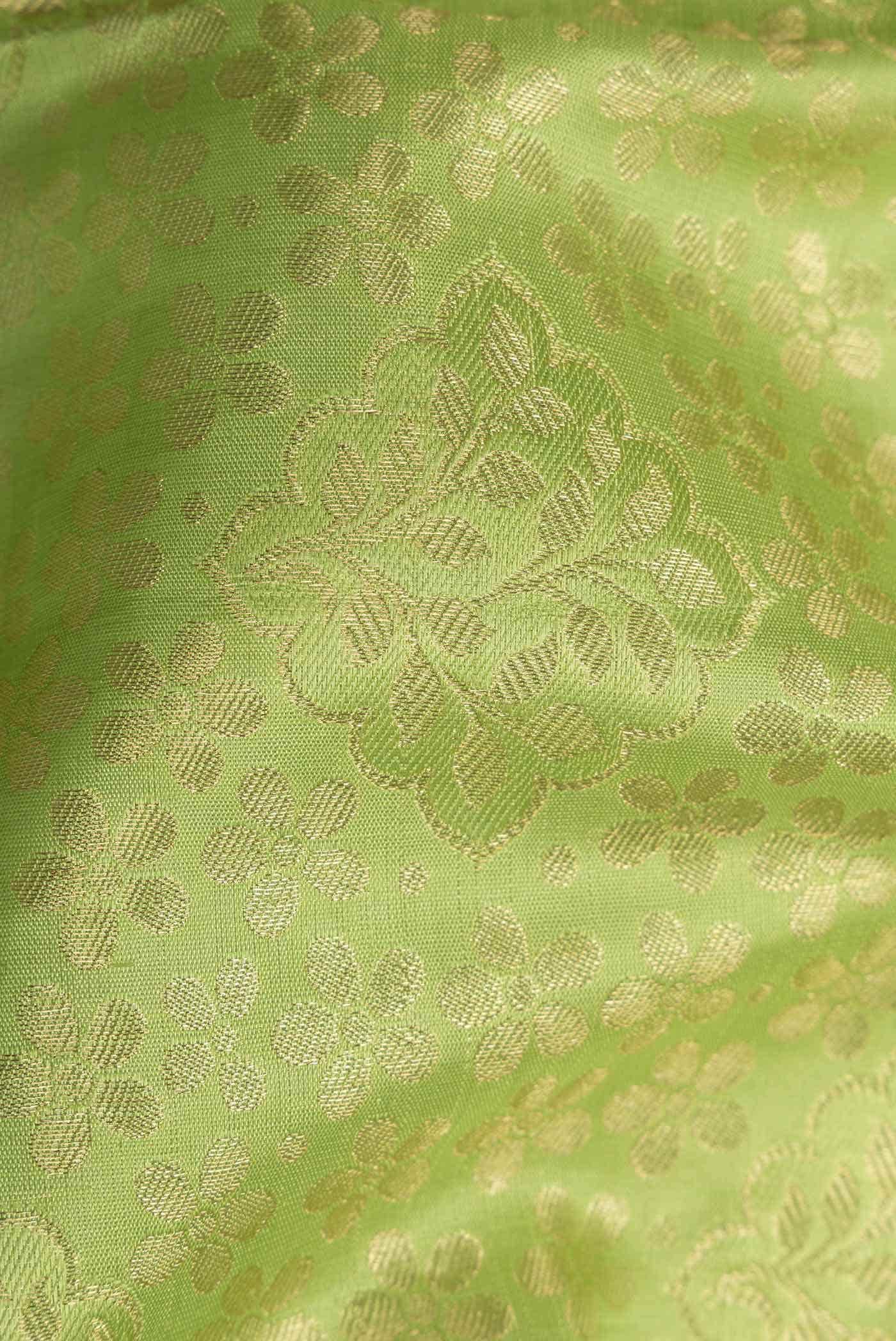 Parrot Green Kanchipuram Silk Saree